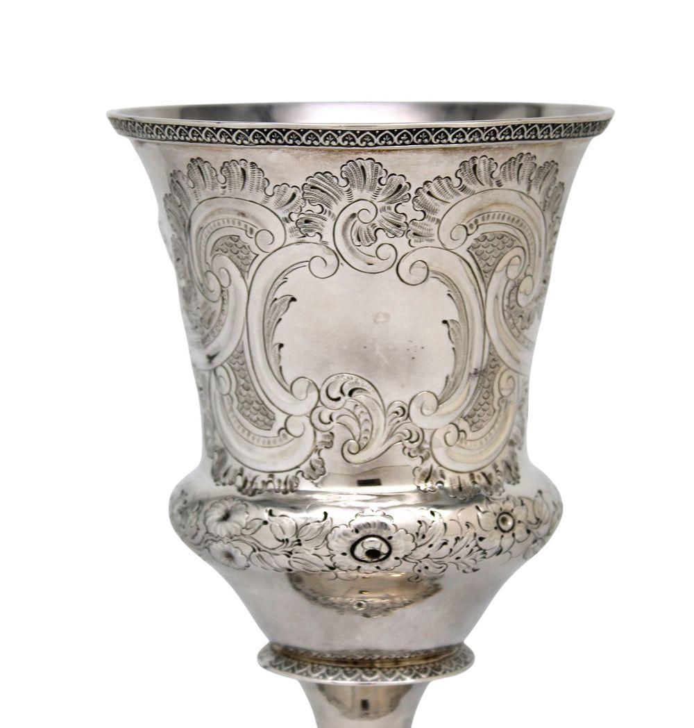 An American Antique Coin Silver Goblet by Ball, Tompkins and Black, 19th Century In Good Condition For Sale In New York, NY