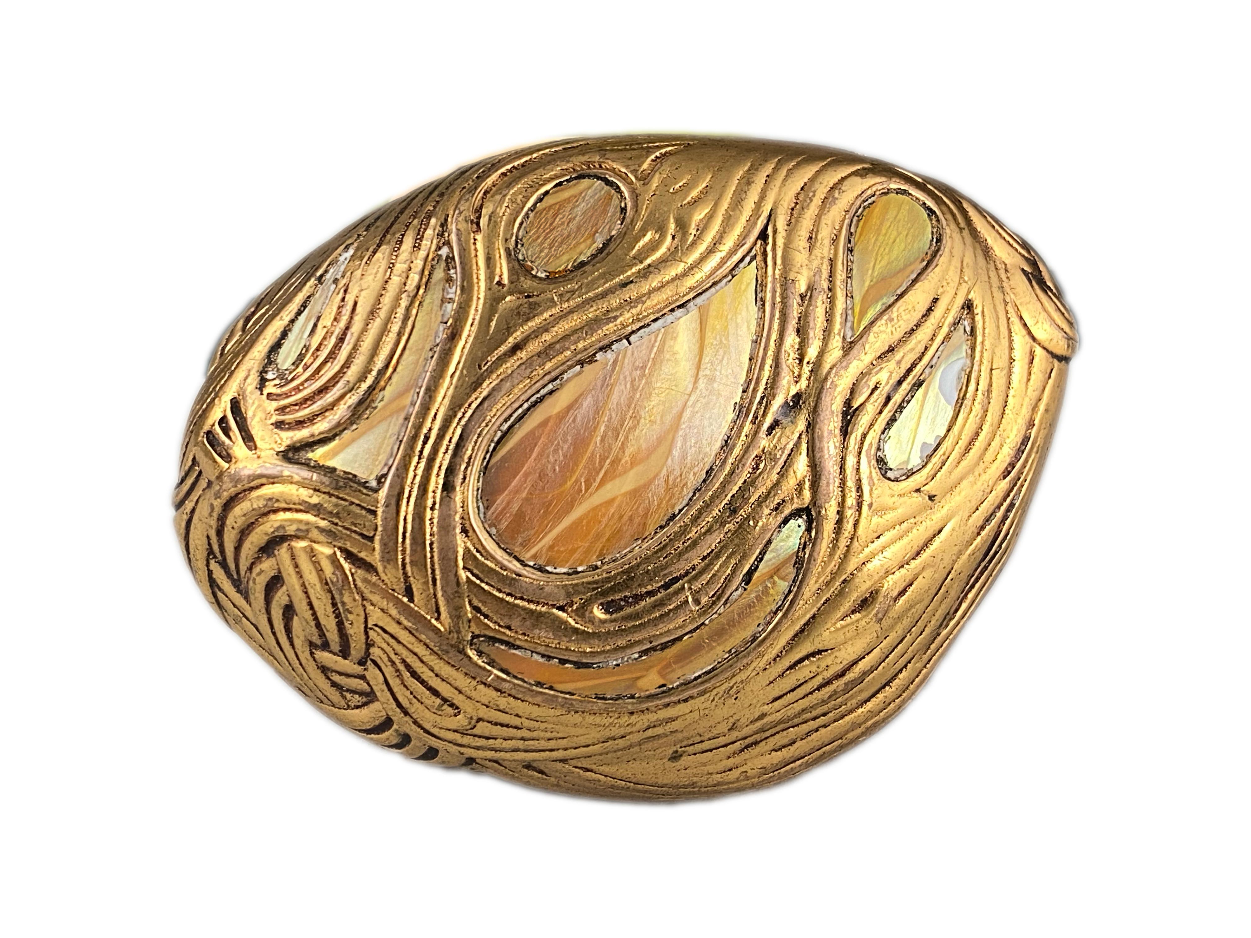American Art Nouveau Swirl Paperweight by, Tiffany Studios In Good Condition For Sale In Englewood, NJ