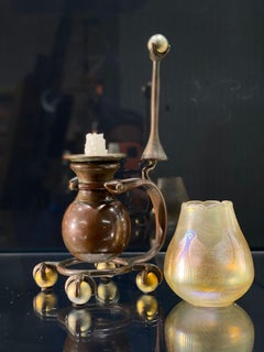 American Art Nouveau “Gimbal” Candlestick by Tiffany Studios