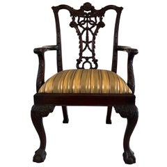 An American Centennial Hand Carved Chippendale Armchair