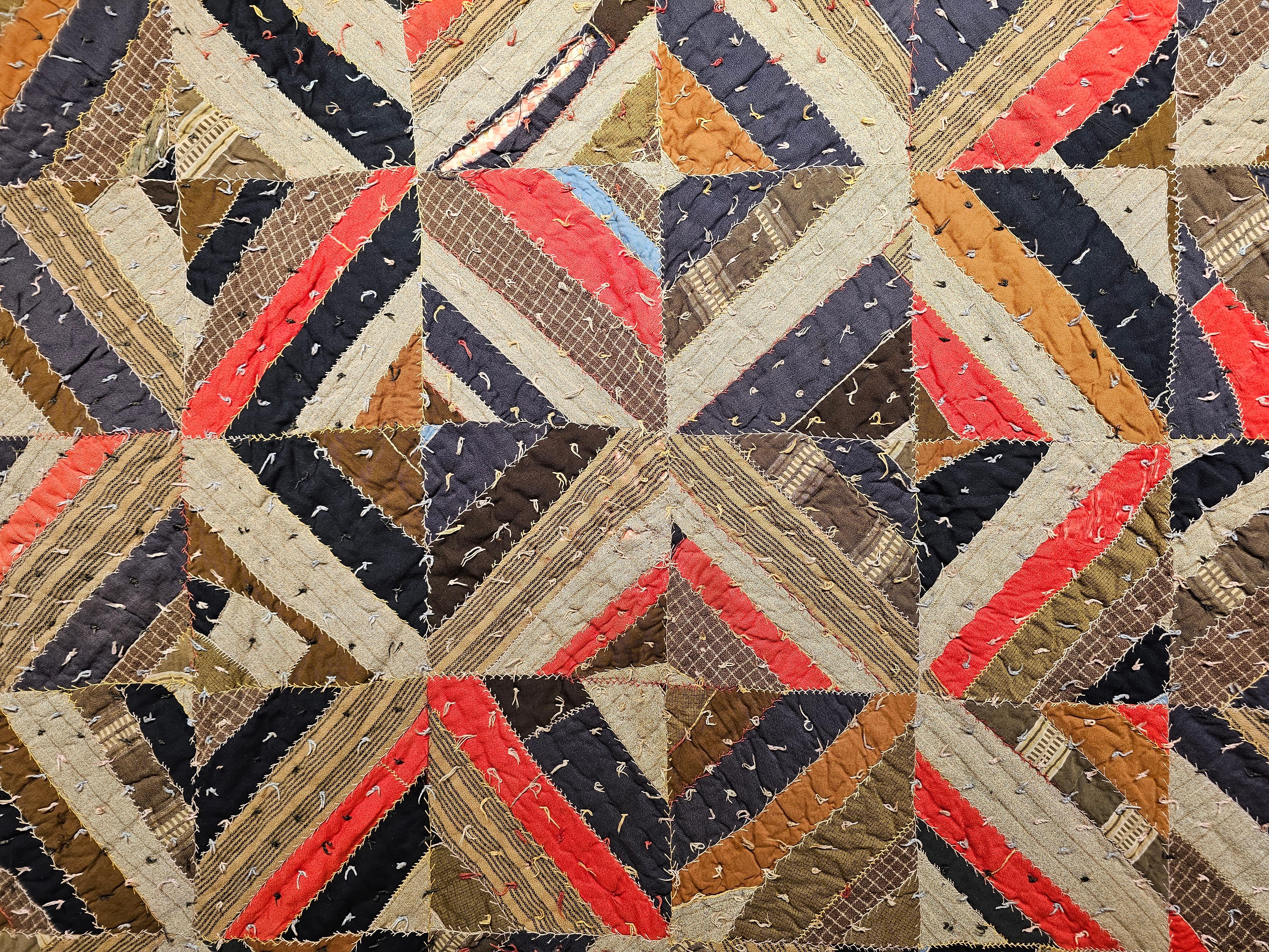 Hand-Crafted An American Civil War Era African American Southern Quilt From the Deep South For Sale