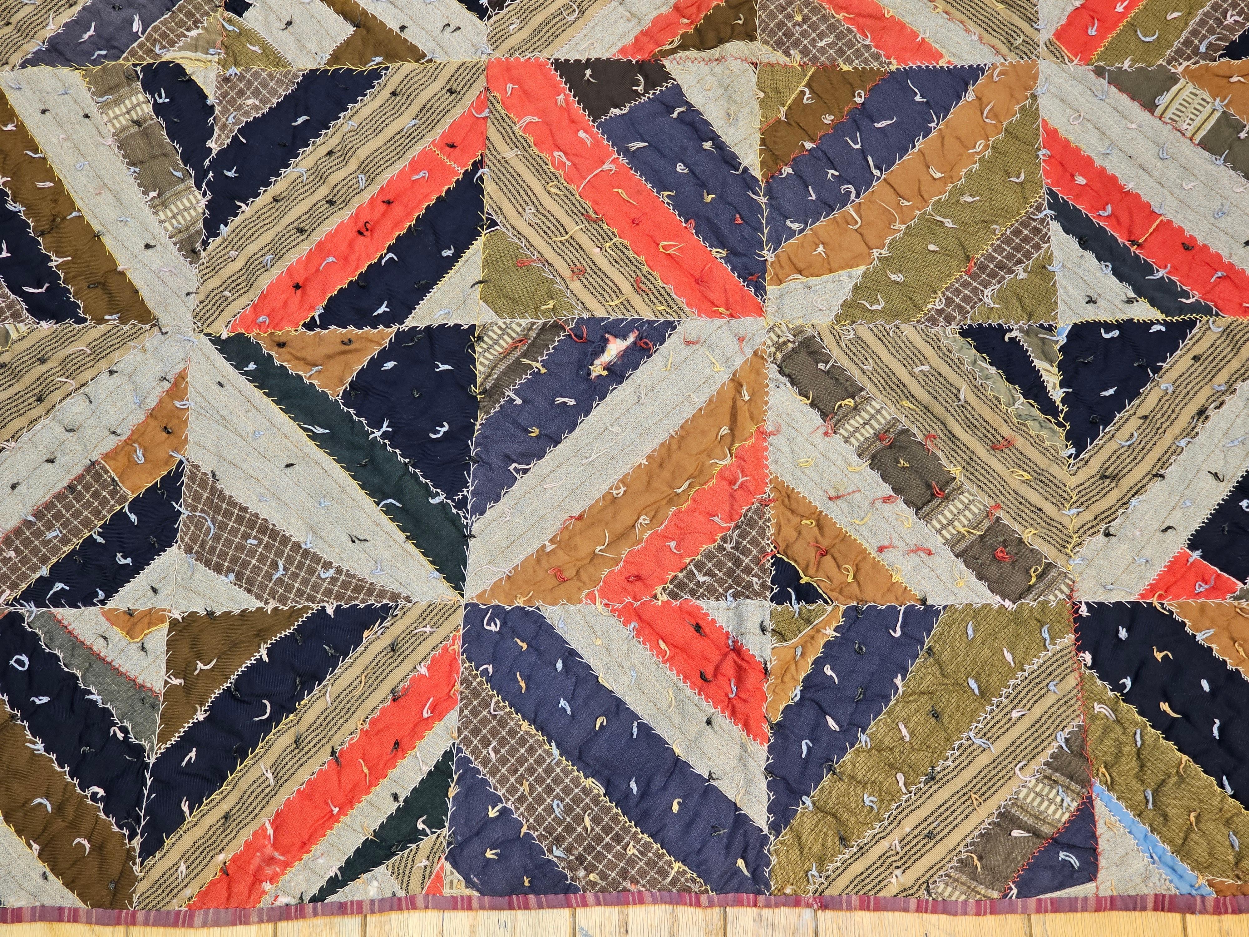 An American Civil War Era African American Southern Quilt From the Deep South In Good Condition For Sale In Barrington, IL