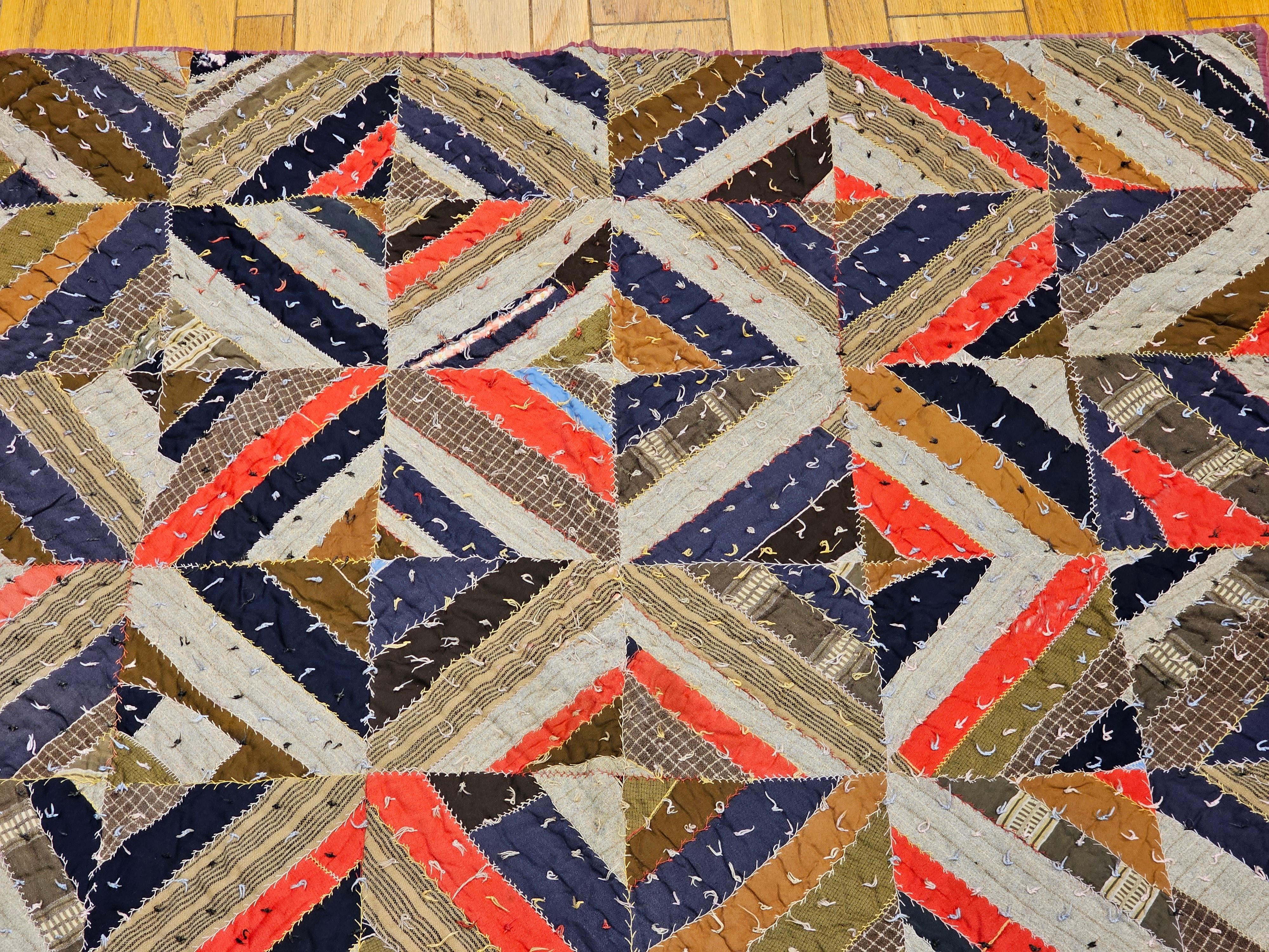 19th Century An American Civil War Era African American Southern Quilt From the Deep South For Sale