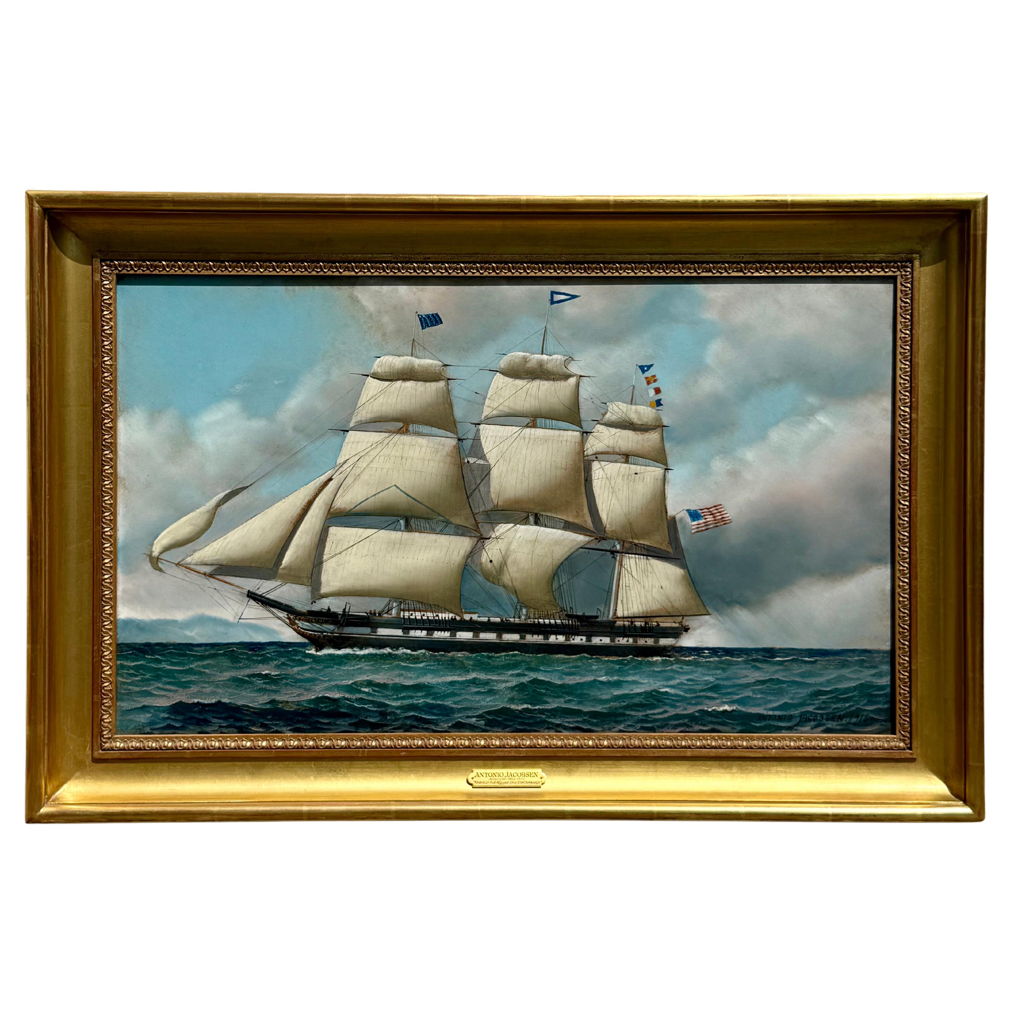 "An American Clipper Ship" by Antonio Jacobsen For Sale