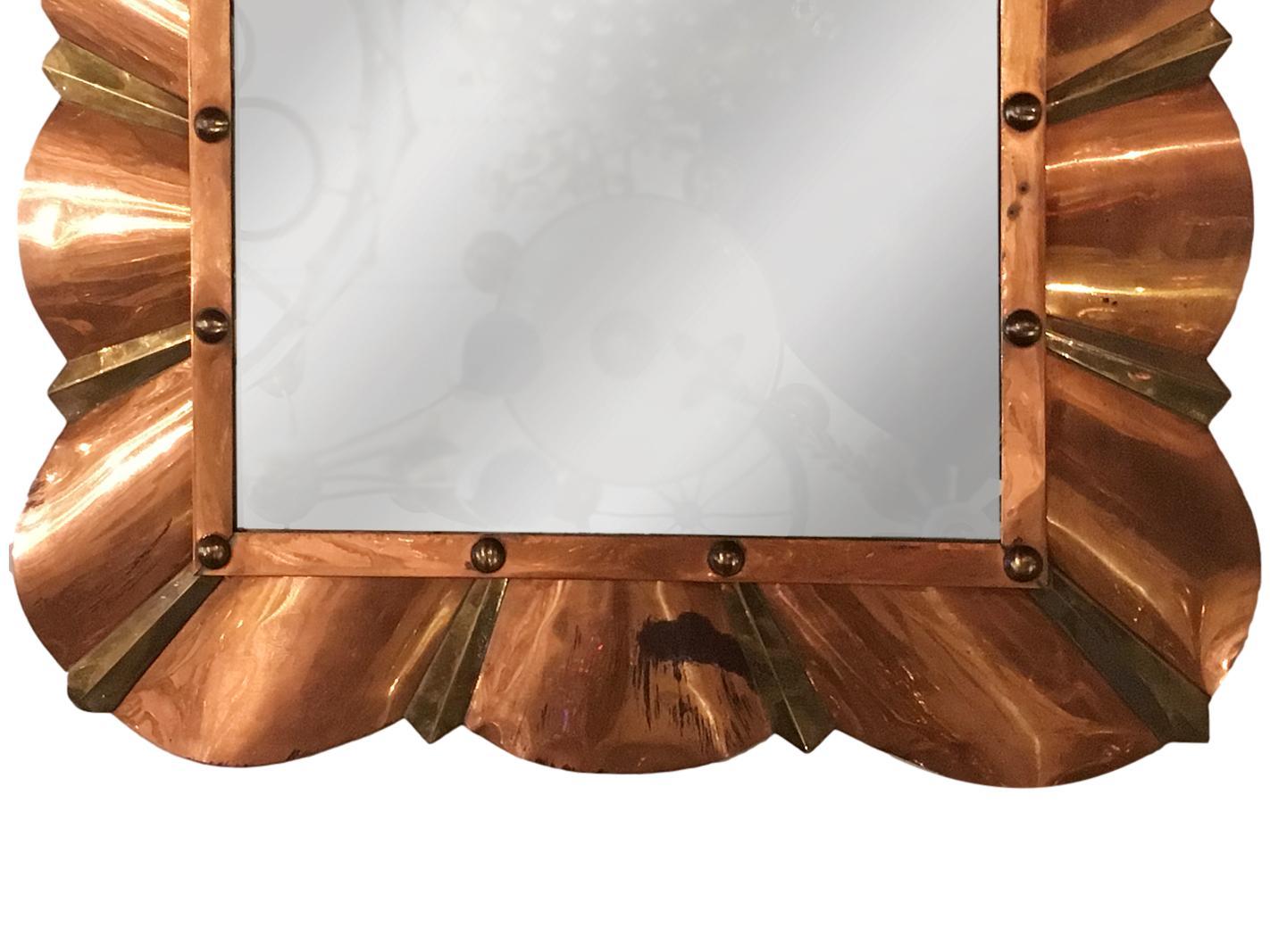 American Copper Mirror In Good Condition For Sale In New York, NY