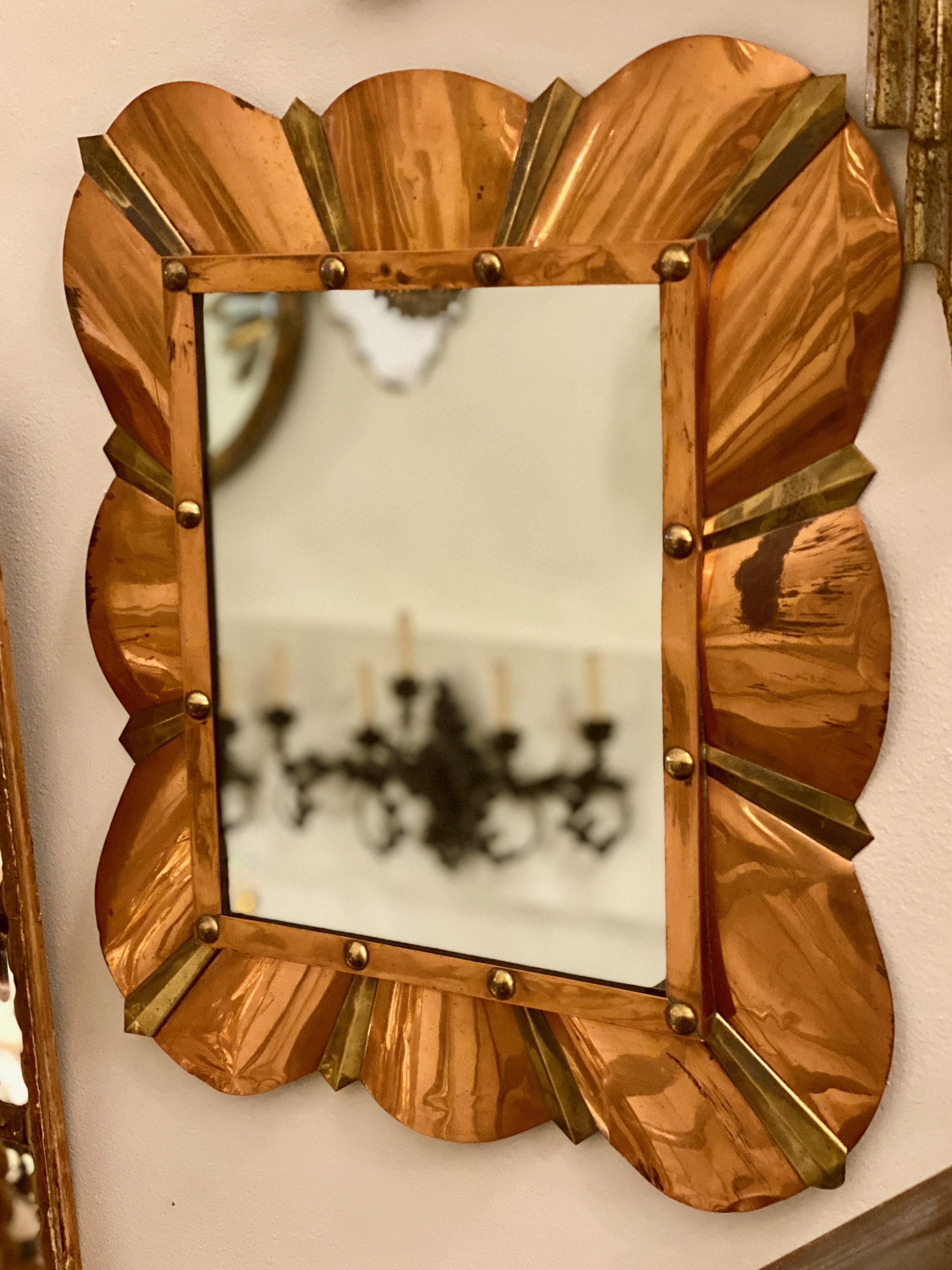 Early 20th Century American Copper Mirror For Sale