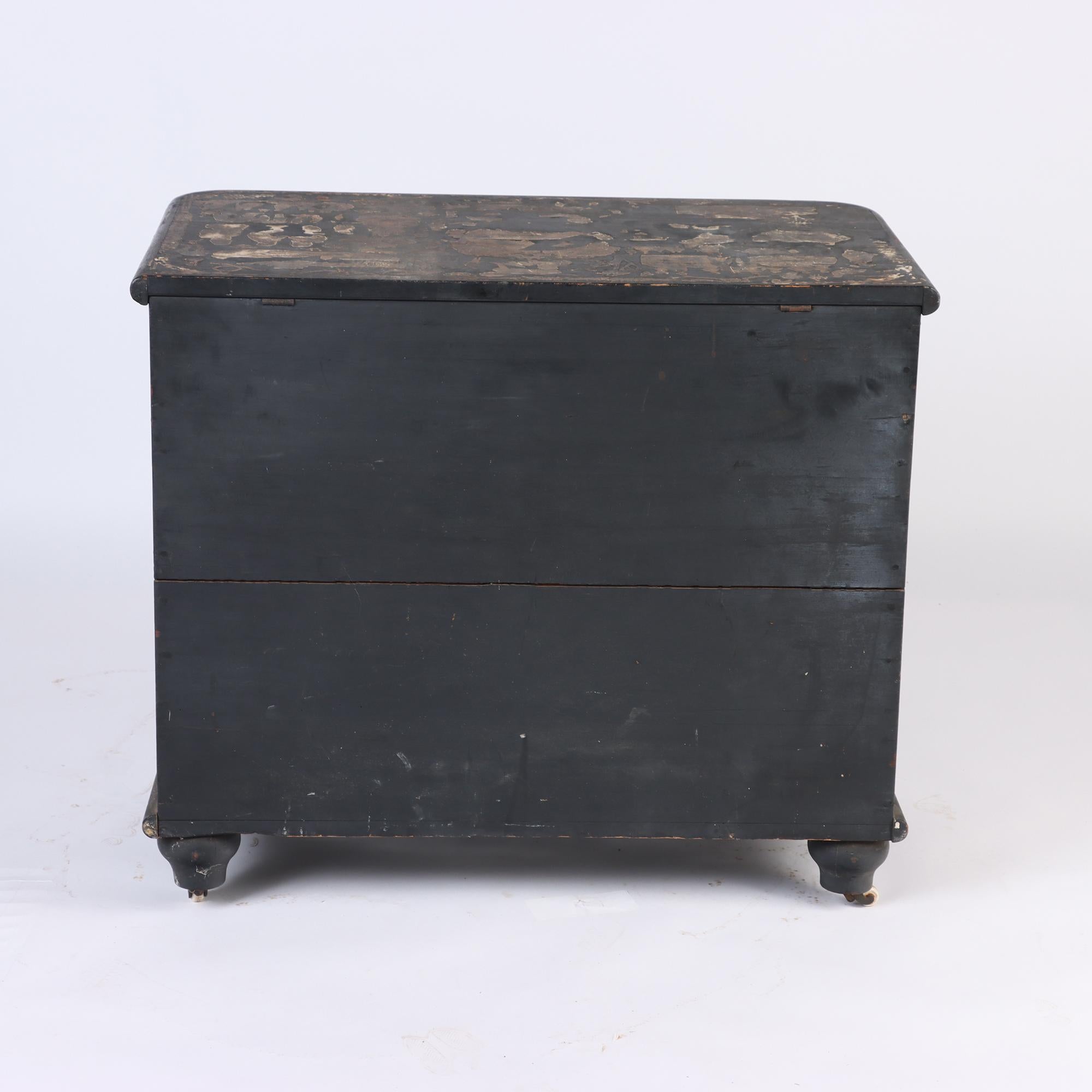 Amerikanische Decoupage-Vintage-Truhe/Sideboard, 19. Jahrhundert im Angebot 3