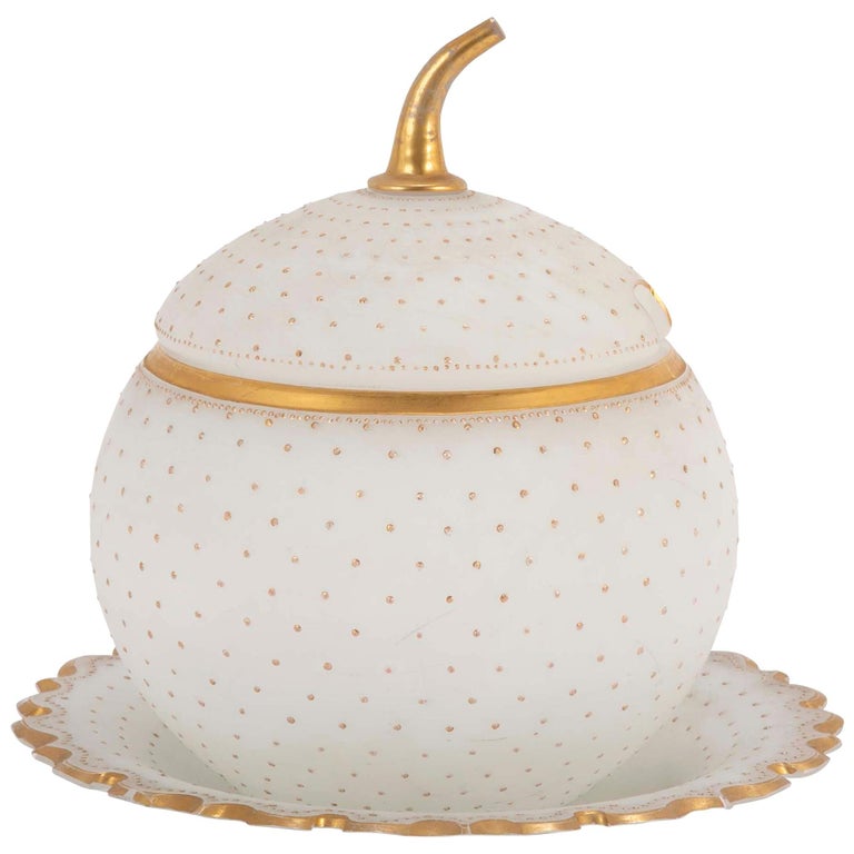 American Frosted Glass and Gilt Ice Holder For Sale at 1stDibs