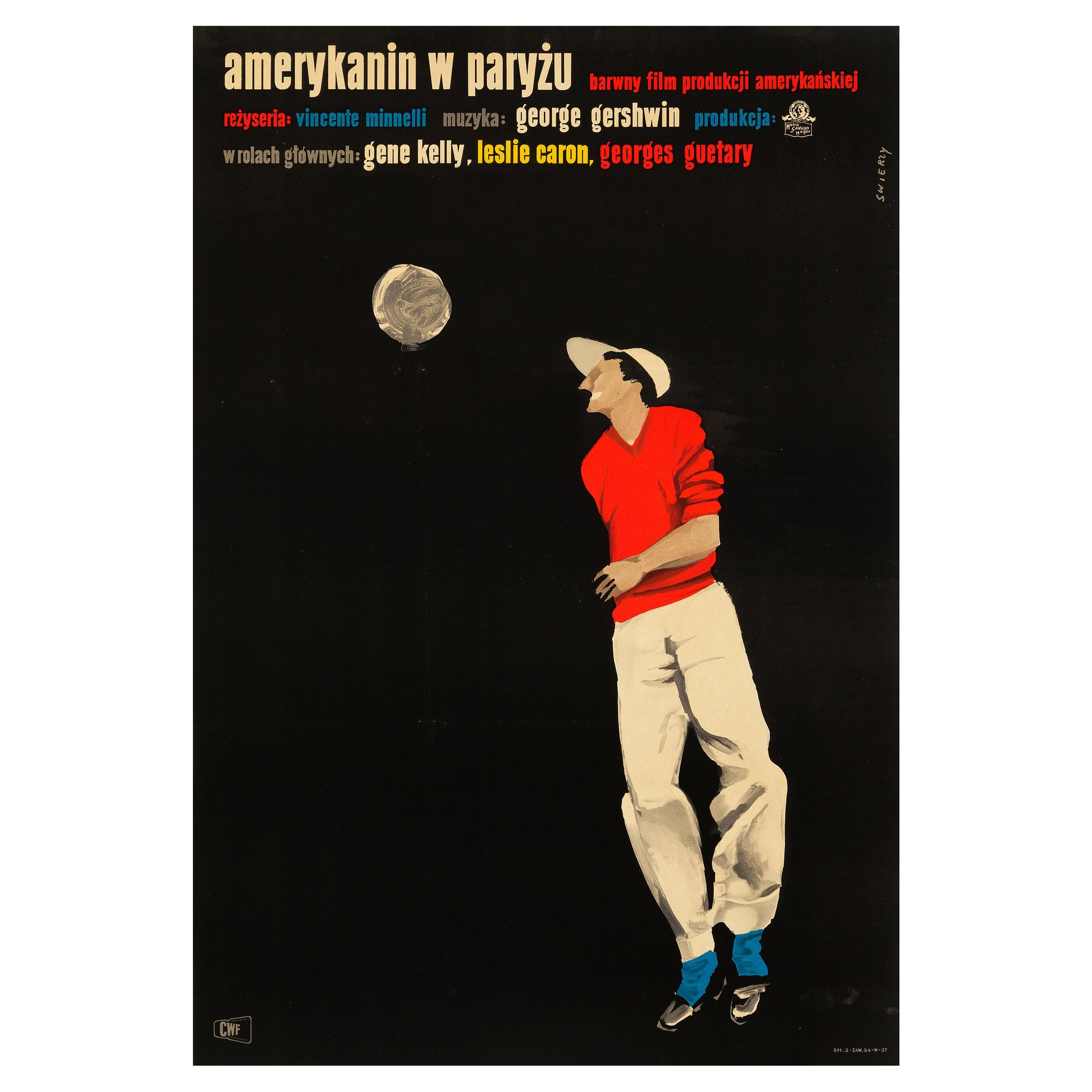 An American In Paris' Original Vintage Movie Poster, Polish, 1958 For Sale  at 1stDibs