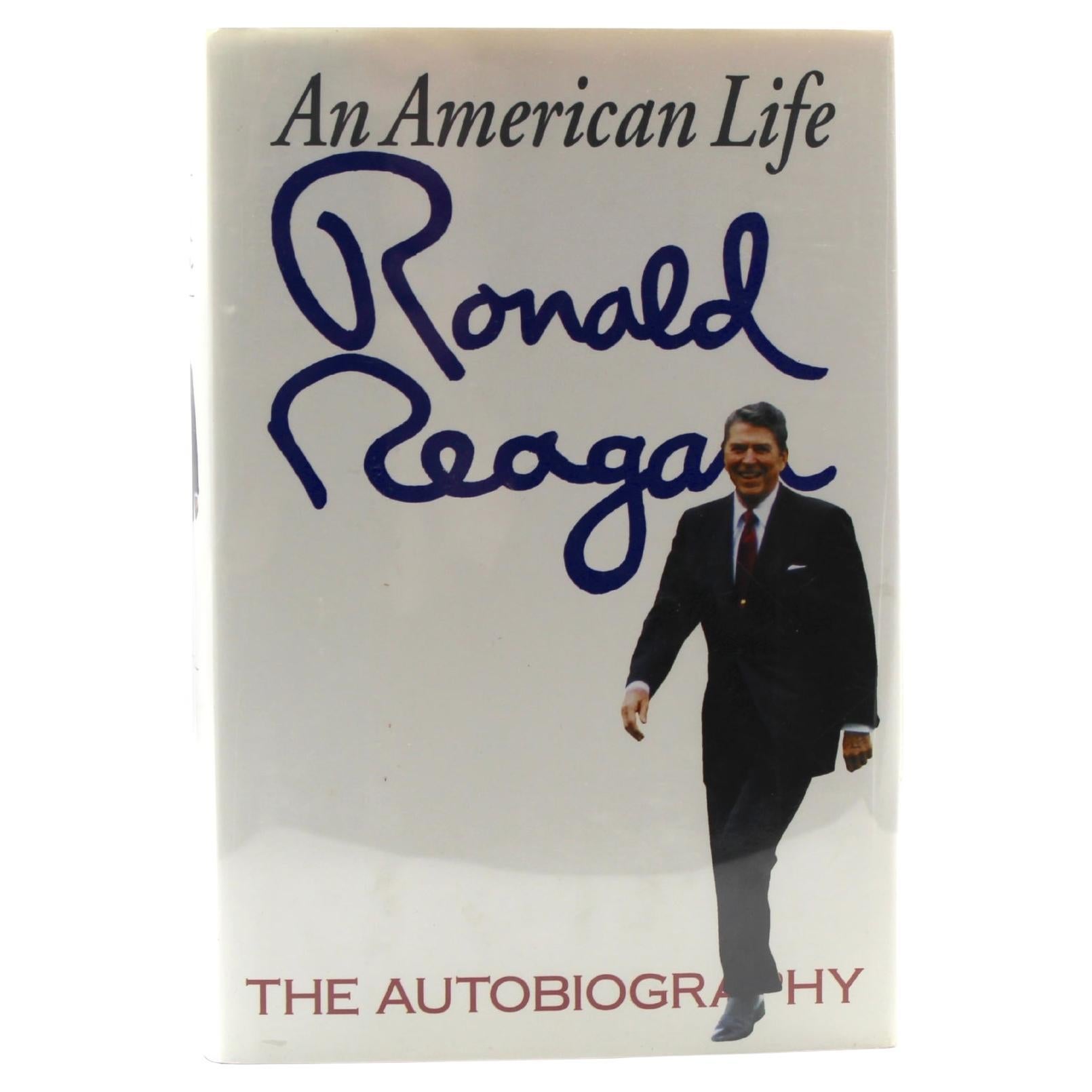 An American Life, firmata da Ronald Reagan, prima edizione commerciale con DJ, 1990. in vendita