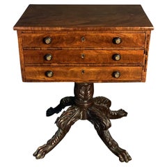 American Mahogany Empire Side Table/ Small Desk, Attributed to Duncan Phyfe