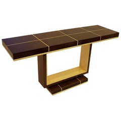 American Modern Santos Rosewood and Sycamore Console Table, Dakota Jackson