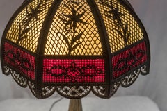 An American Panel Lamp w/ Metal Overlay, Signed B & H, ca. 1915