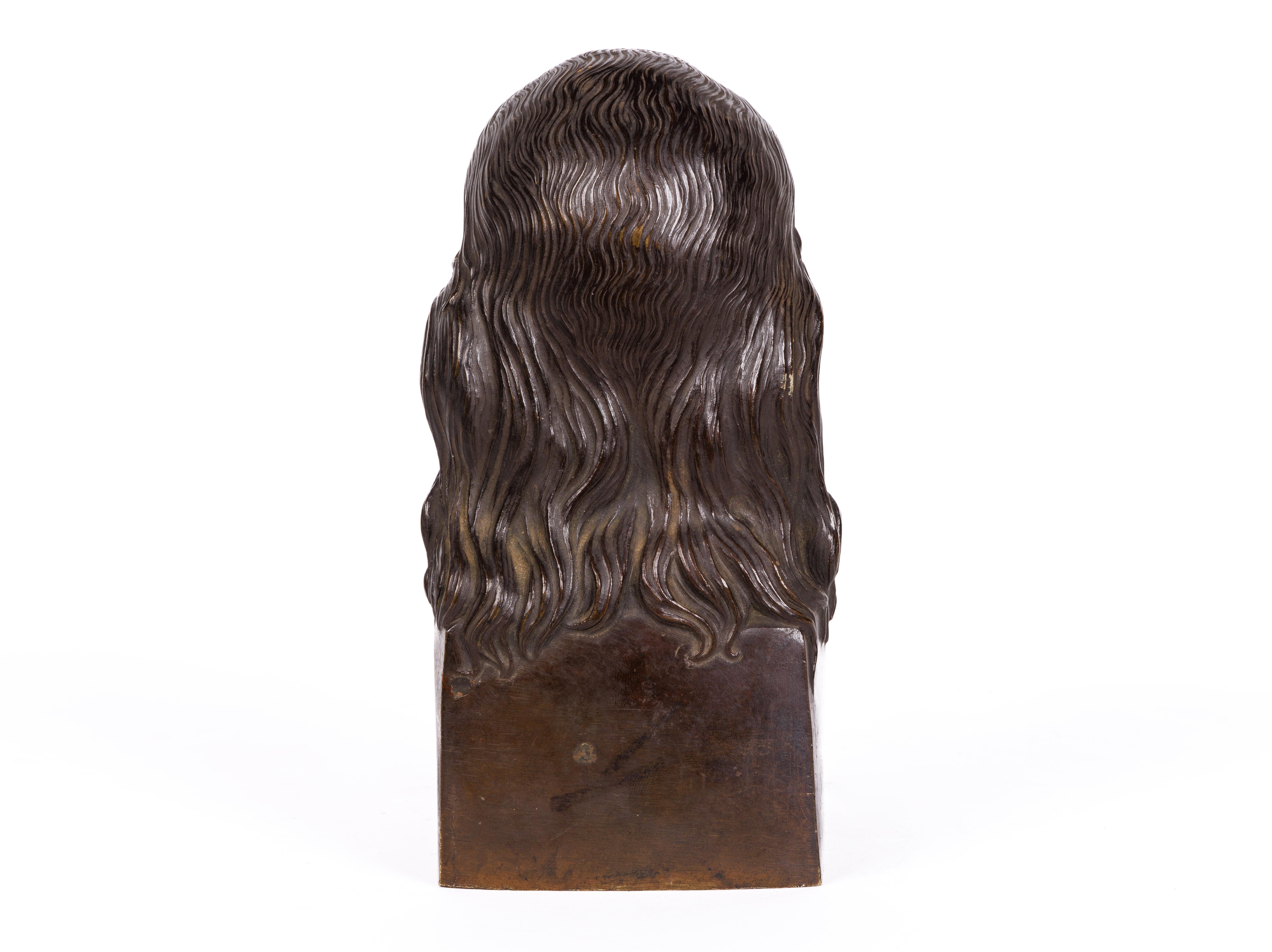 American Classical American Patinated Bronze Bust of Benjamin Franklin, C. 1850