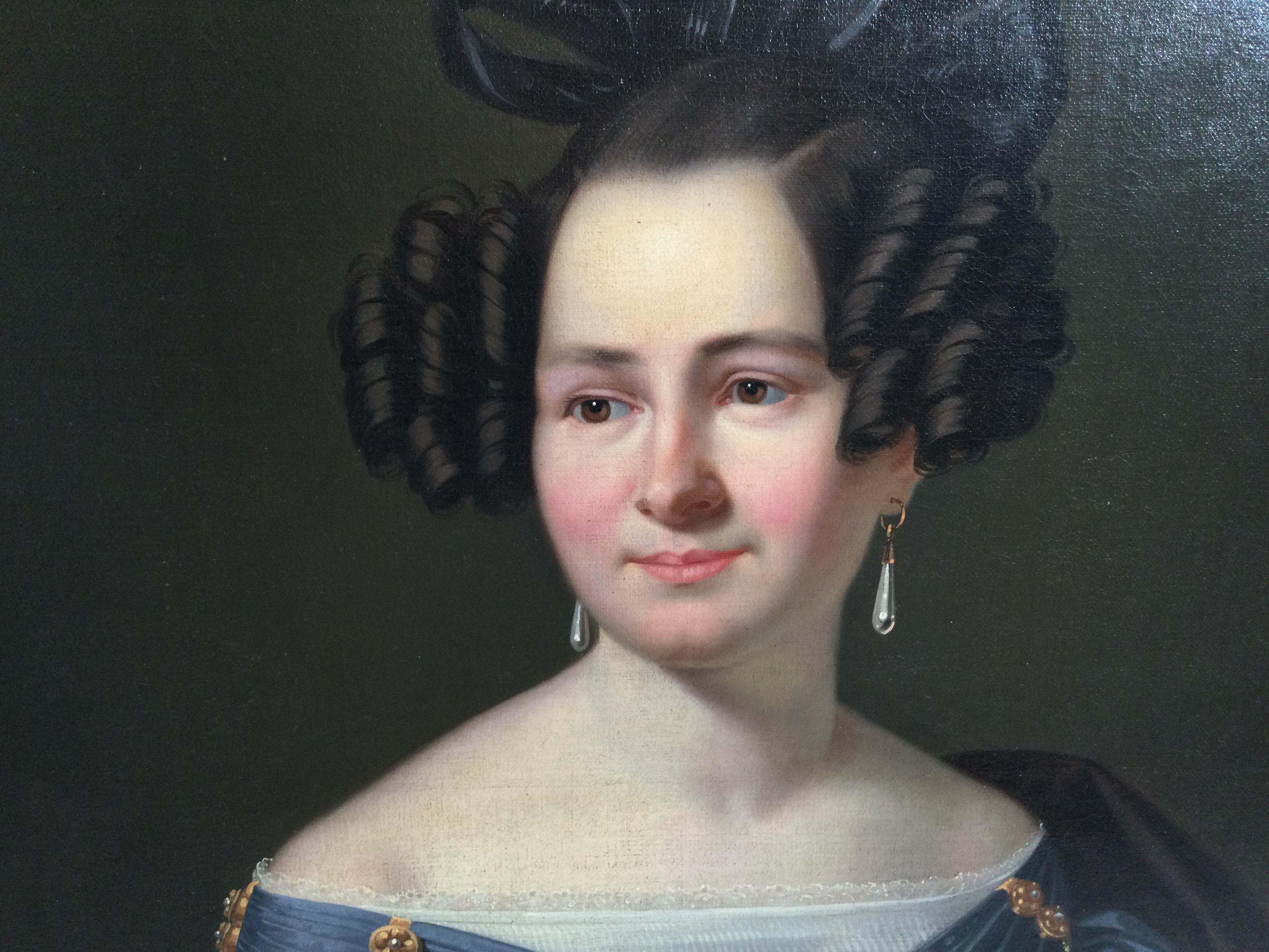 Canvas American Portrait of an Aristoratic Woman, Circa 1850