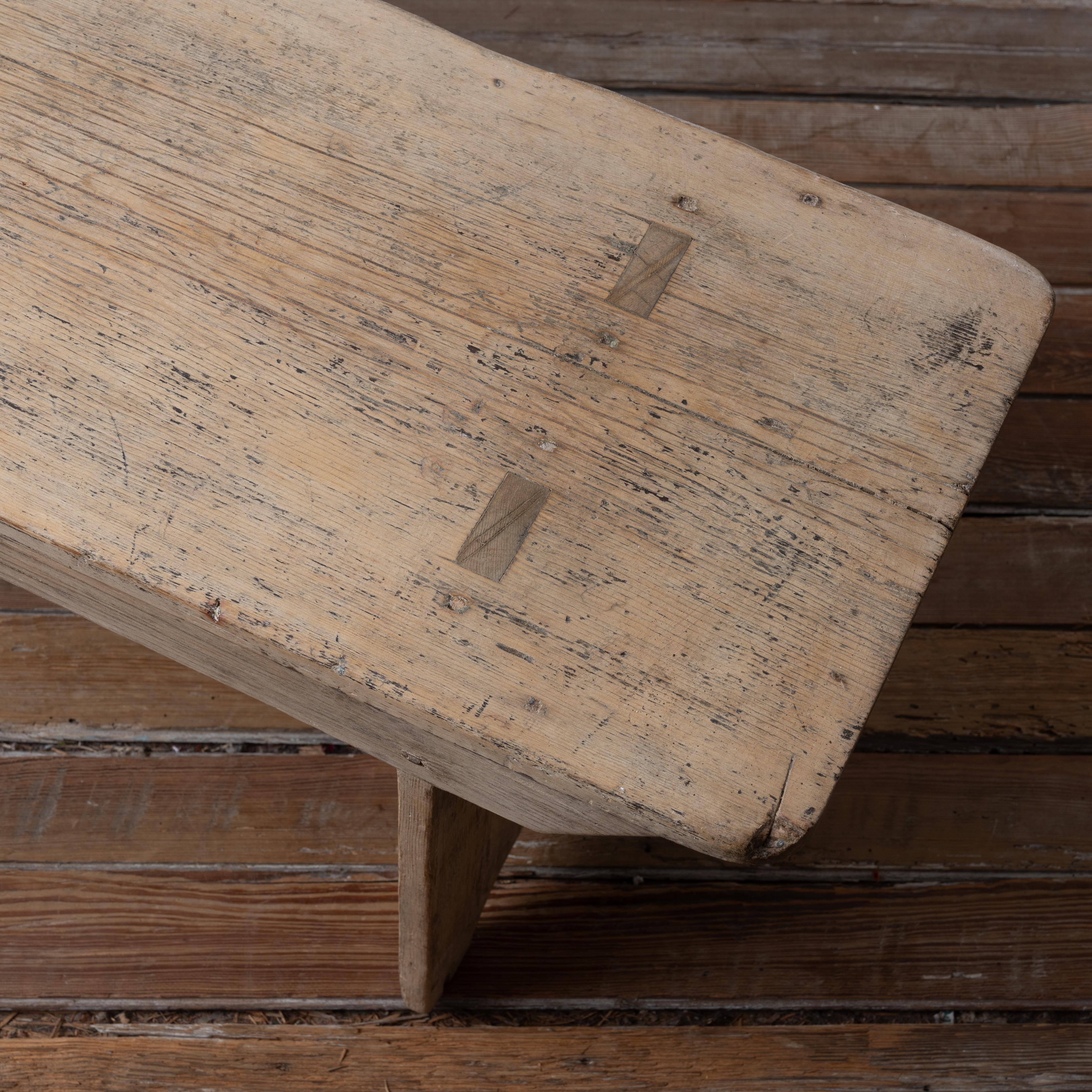 Banc américain primitif blanchi, 19ème siècle en vente 3