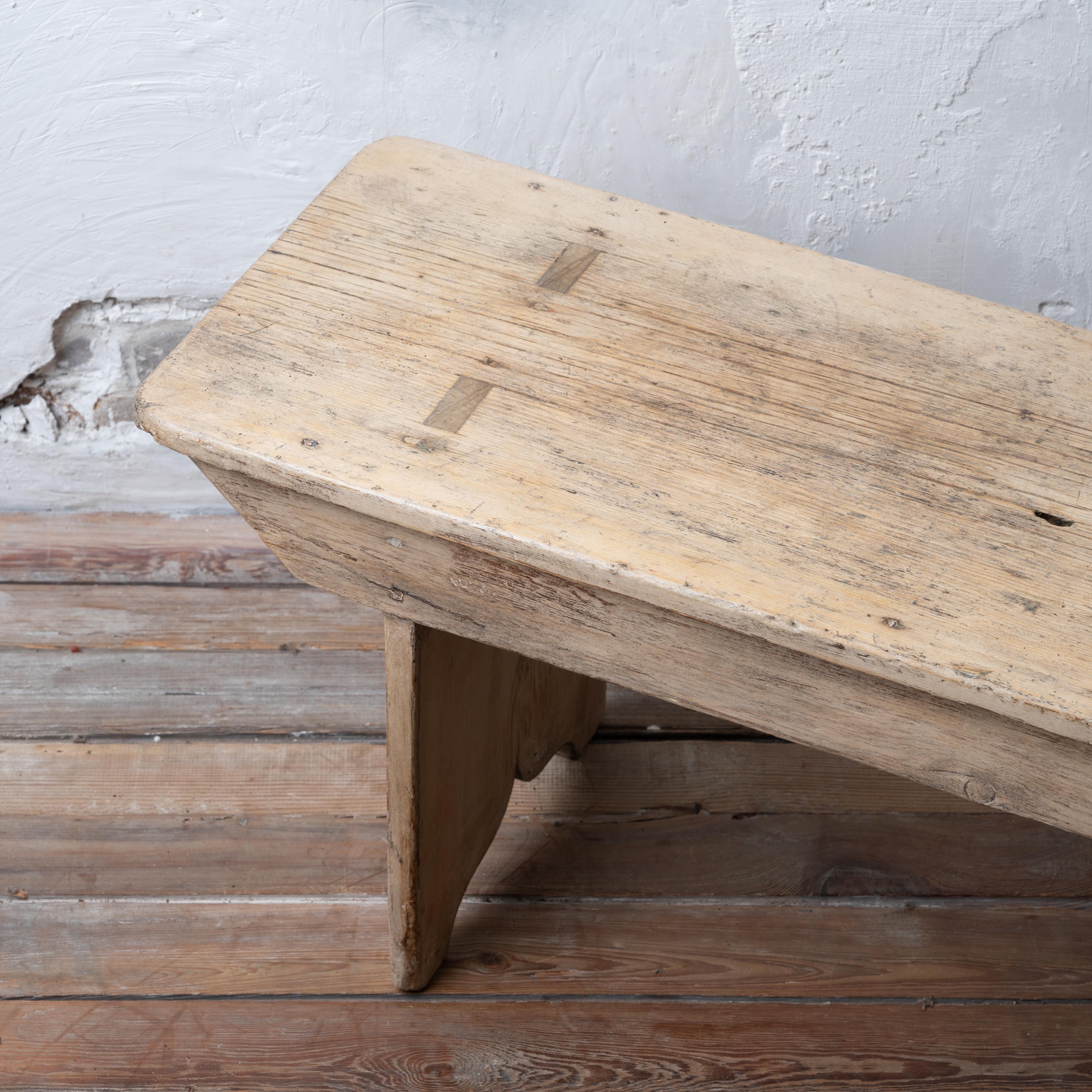 Banc américain primitif blanchi, 19ème siècle en vente 4