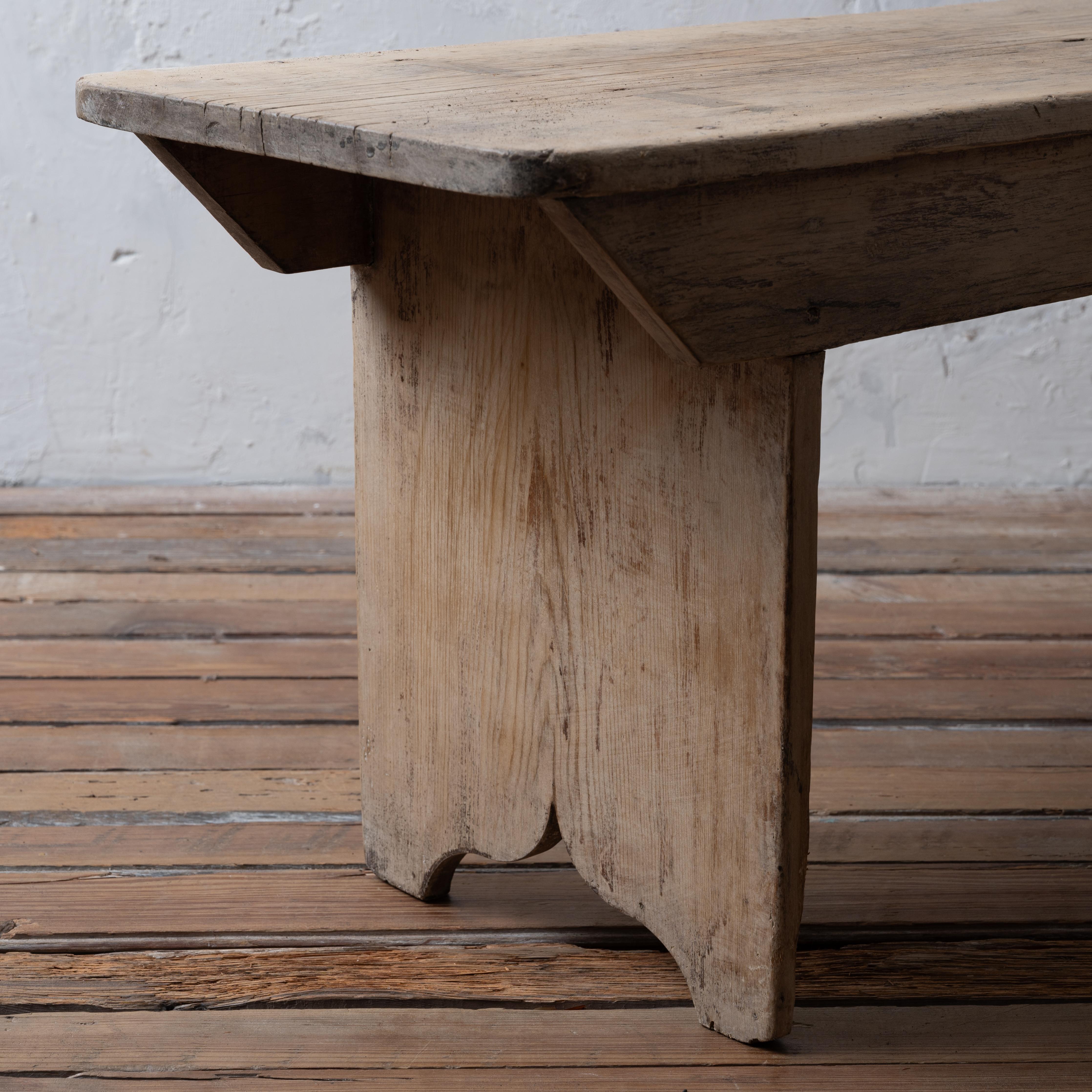 Banc américain primitif blanchi, 19ème siècle en vente 7