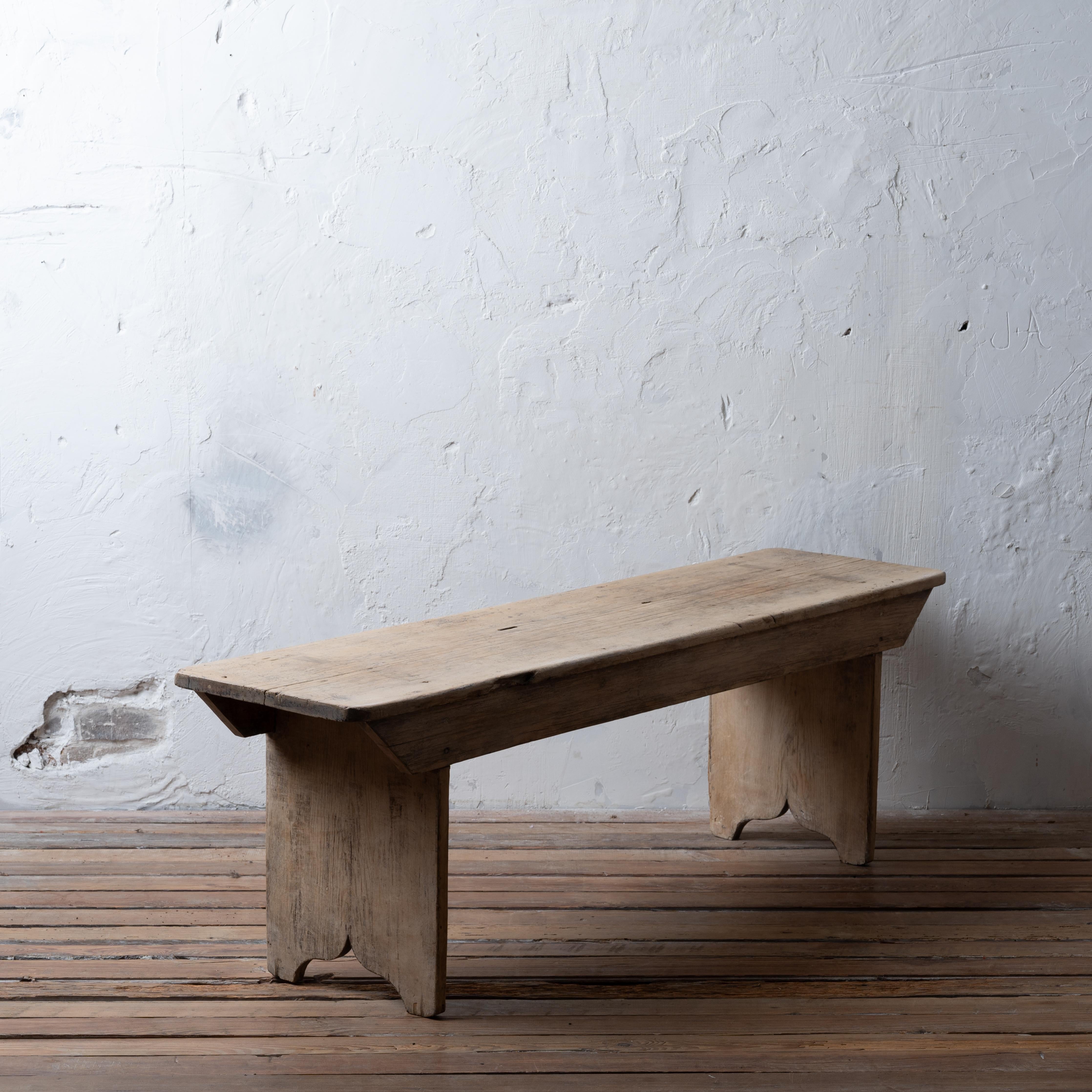 XIXe siècle Banc américain primitif blanchi, 19ème siècle en vente