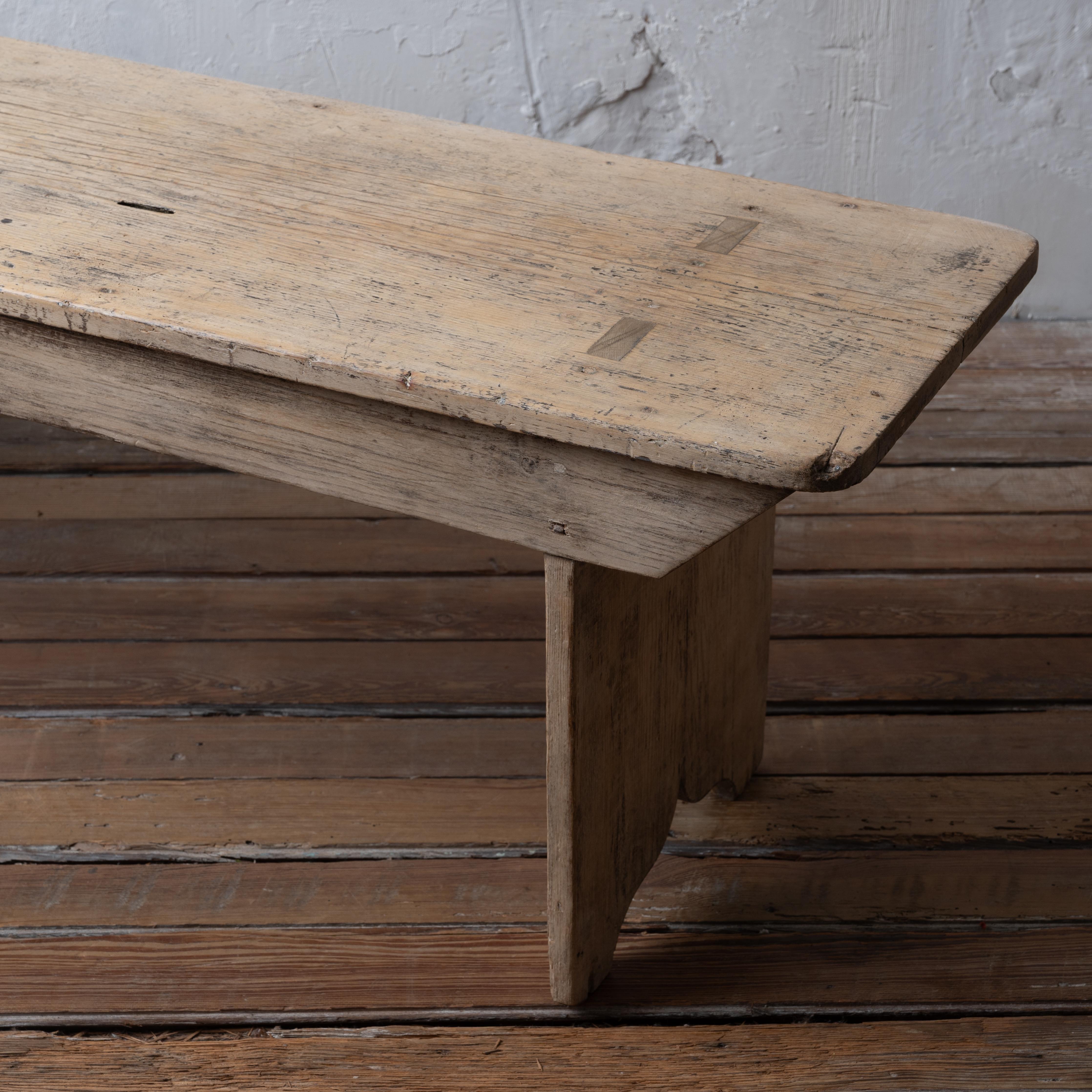 Banc américain primitif blanchi, 19ème siècle en vente 2