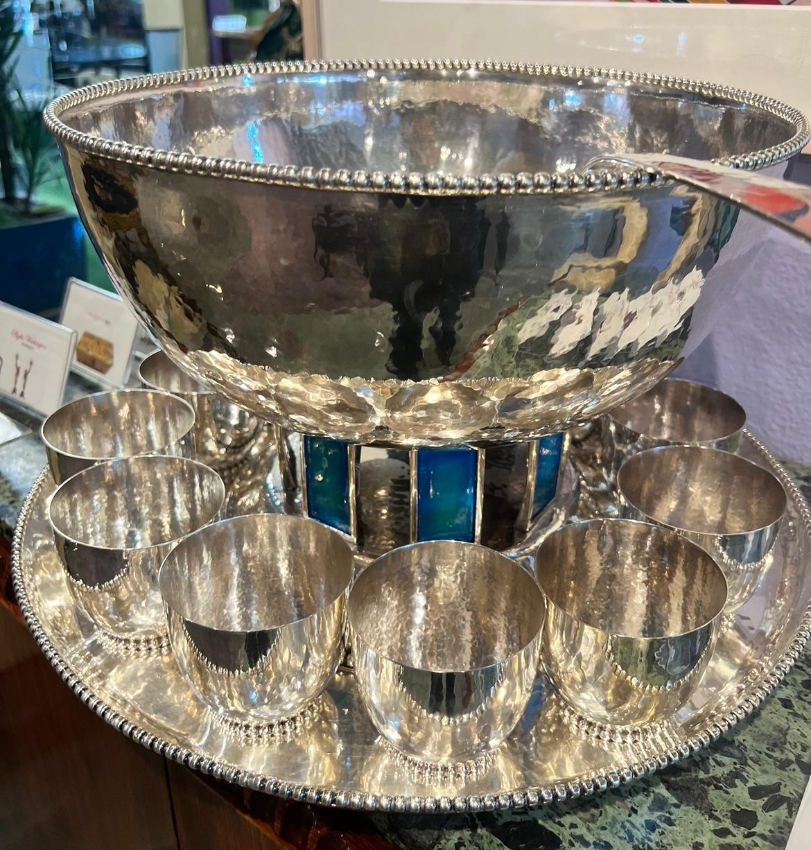 oneida silver punch bowl set