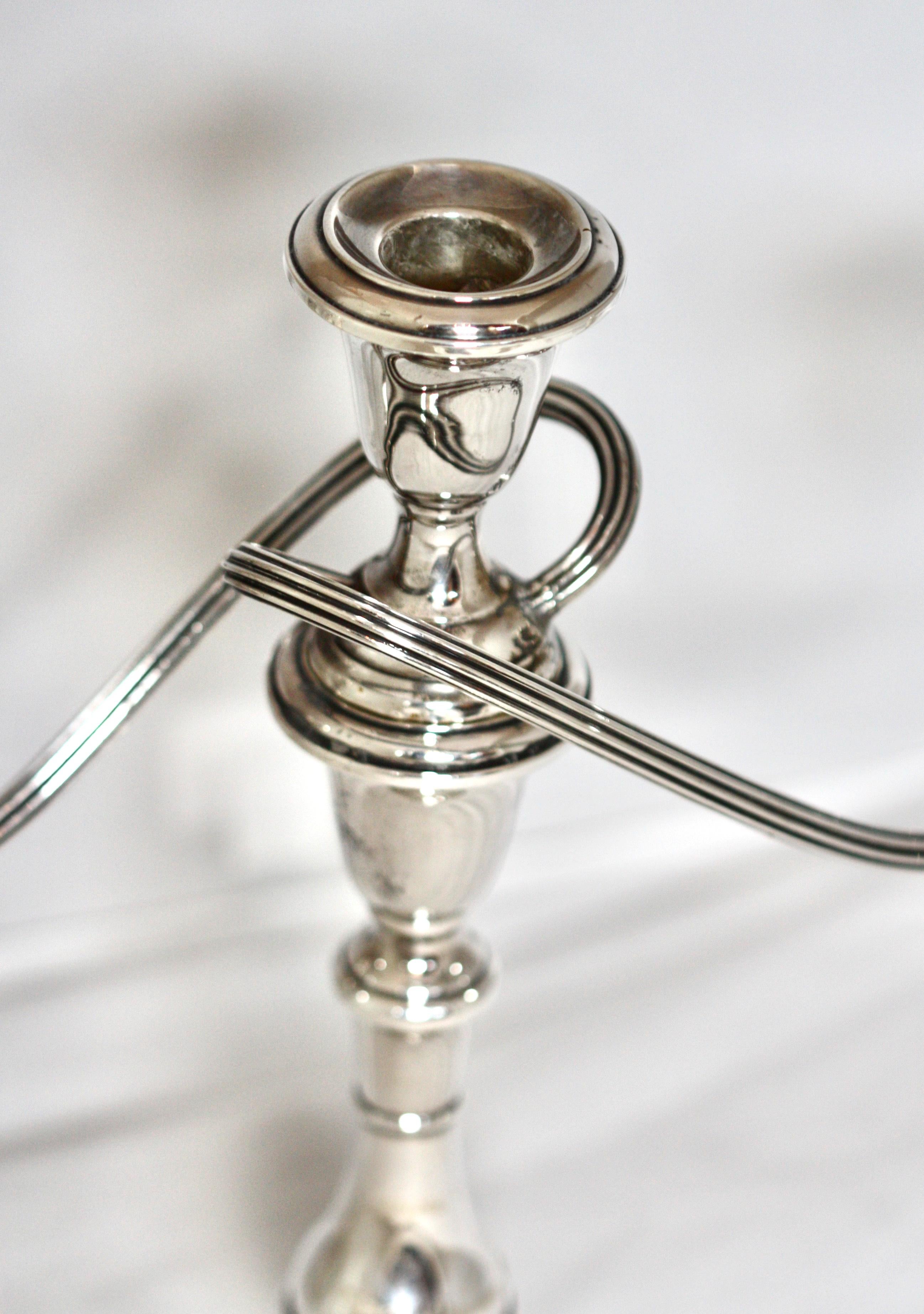 American Silver Three-Light Candelabra For Sale 3