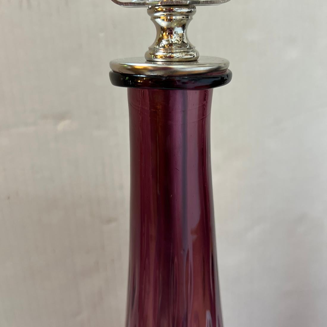 Italian An Amethyst Murano Glass Lamp For Sale