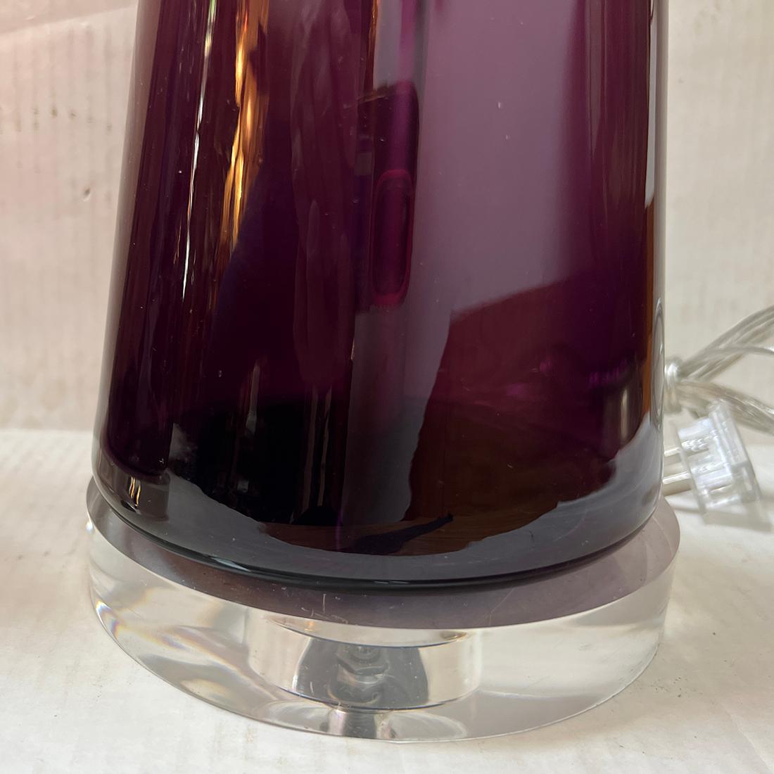 An Amethyst Murano Glass Lamp In Good Condition For Sale In New York, NY