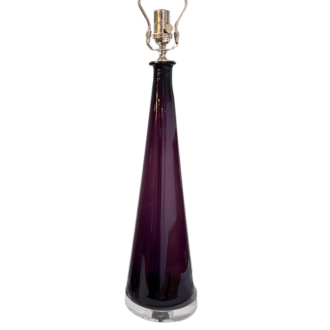 Mid-20th Century An Amethyst Murano Glass Lamp For Sale