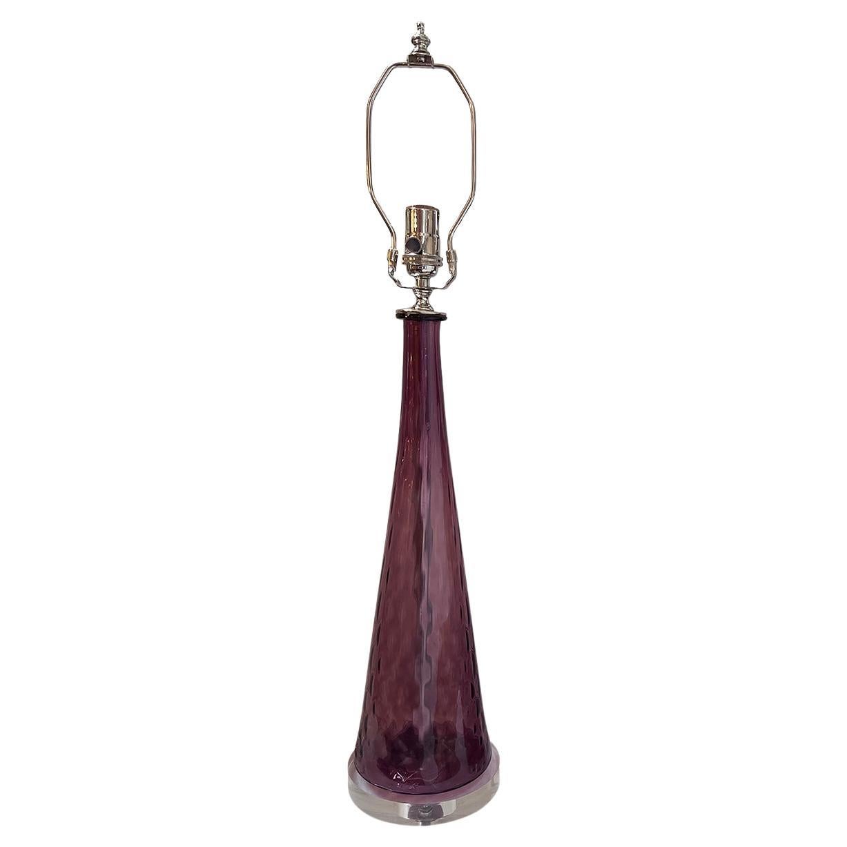 An Amethyst Murano Glass Lamp For Sale