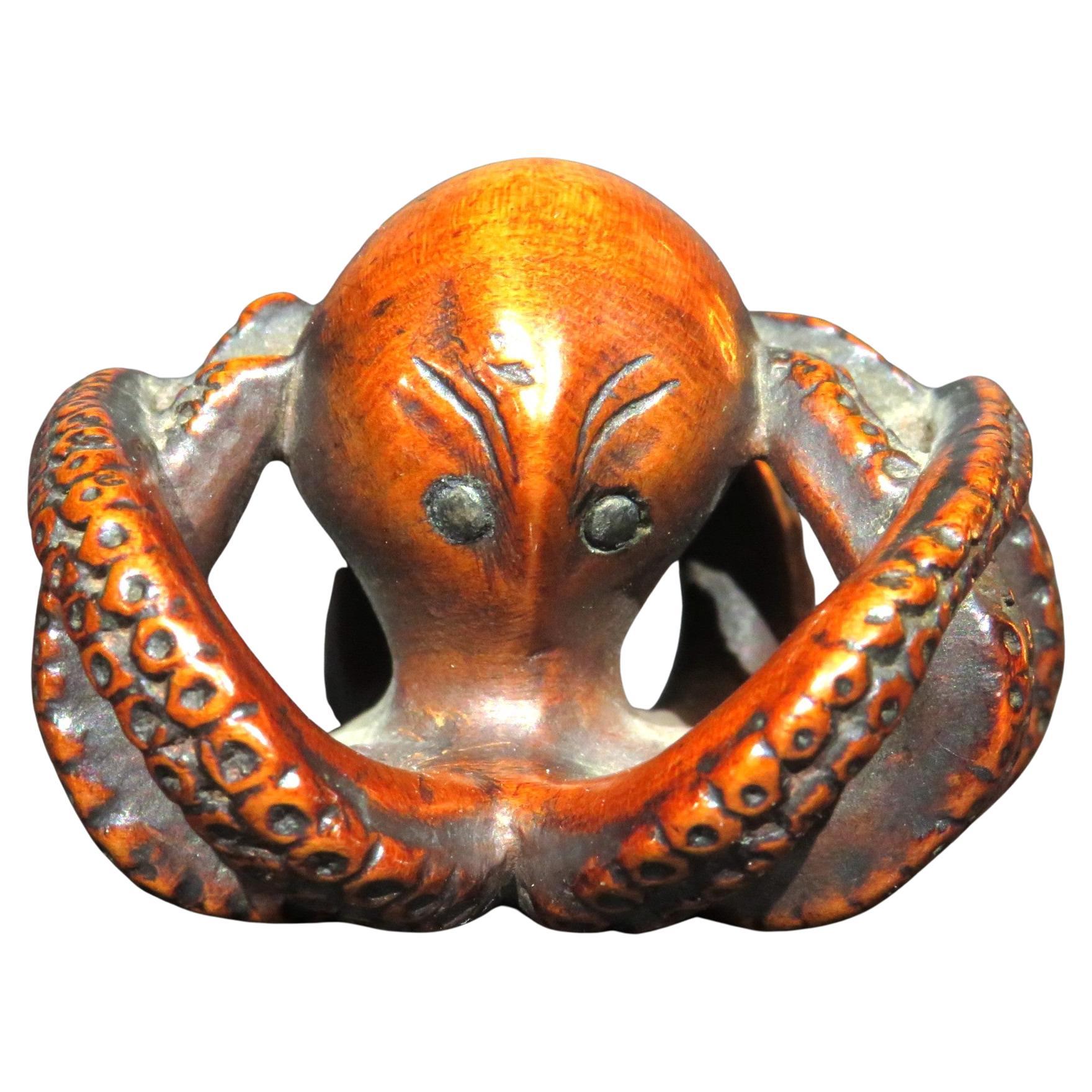 An Amusing Japanese Netsuke in the Form of an Octopus, Taisho Period (1912-1925)