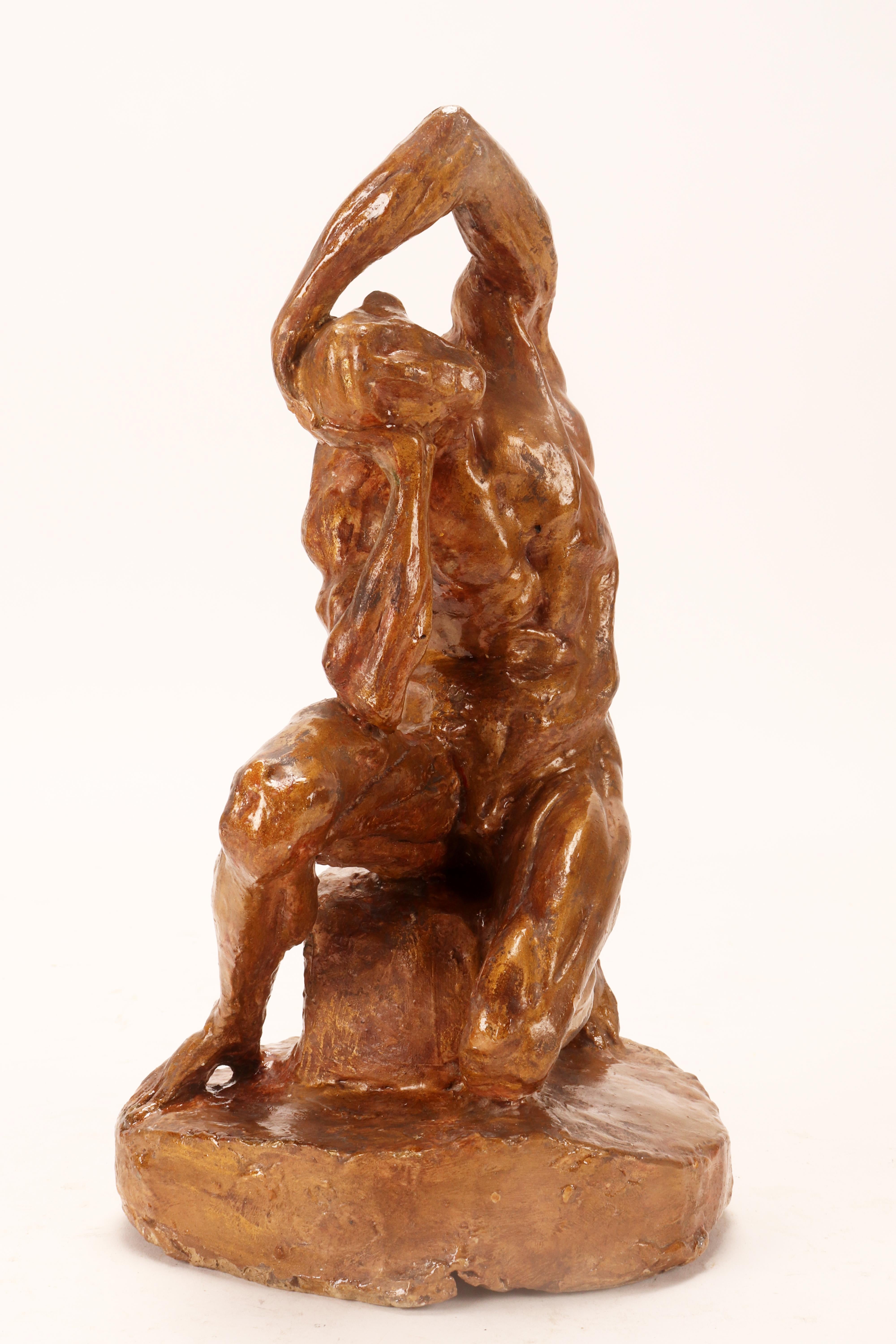French An anatomical sculpture, depicting a flayed man, France circa 1860. For Sale