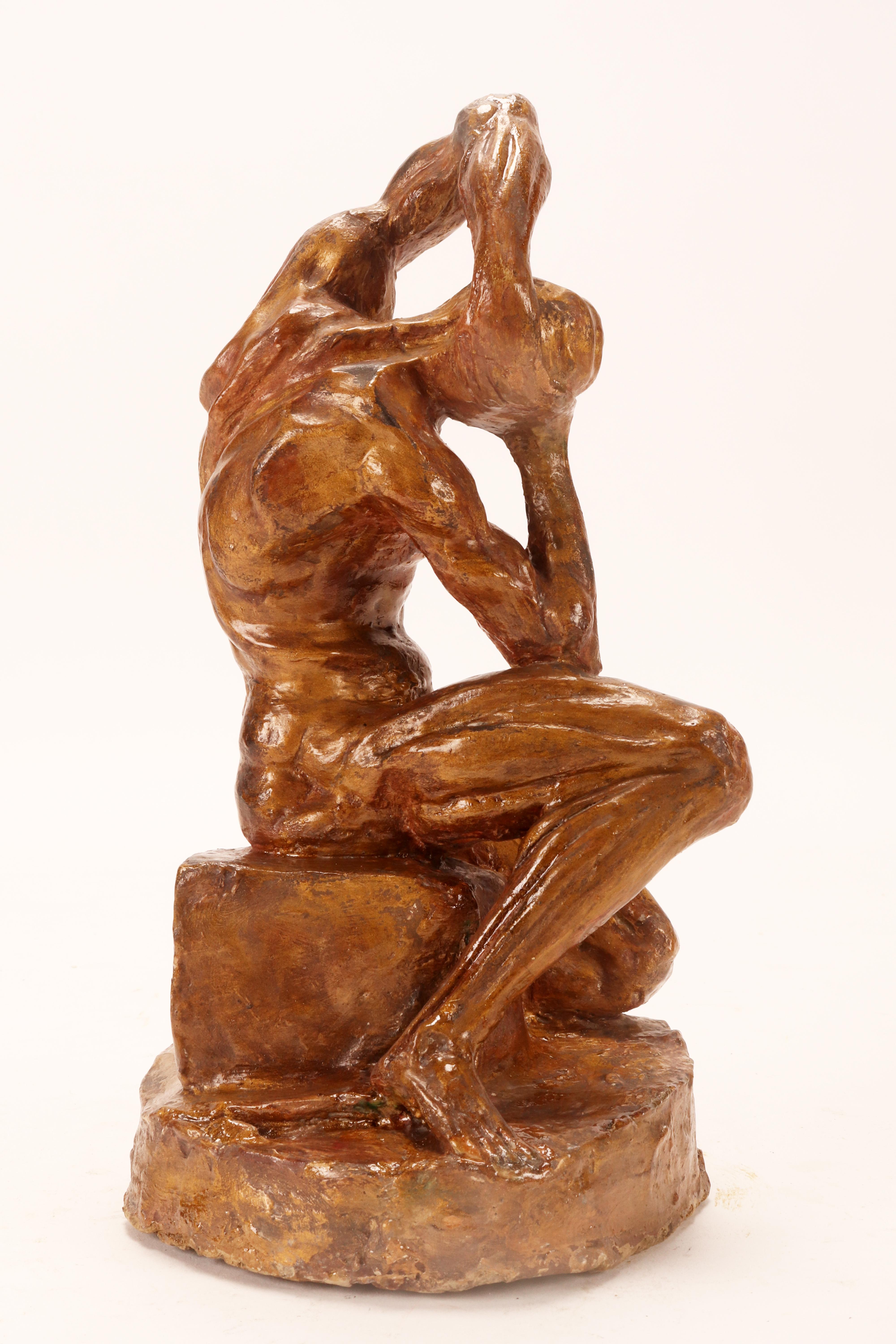 An anatomical sculpture, depicting a flayed man, France circa 1860. In Good Condition For Sale In Milan, IT
