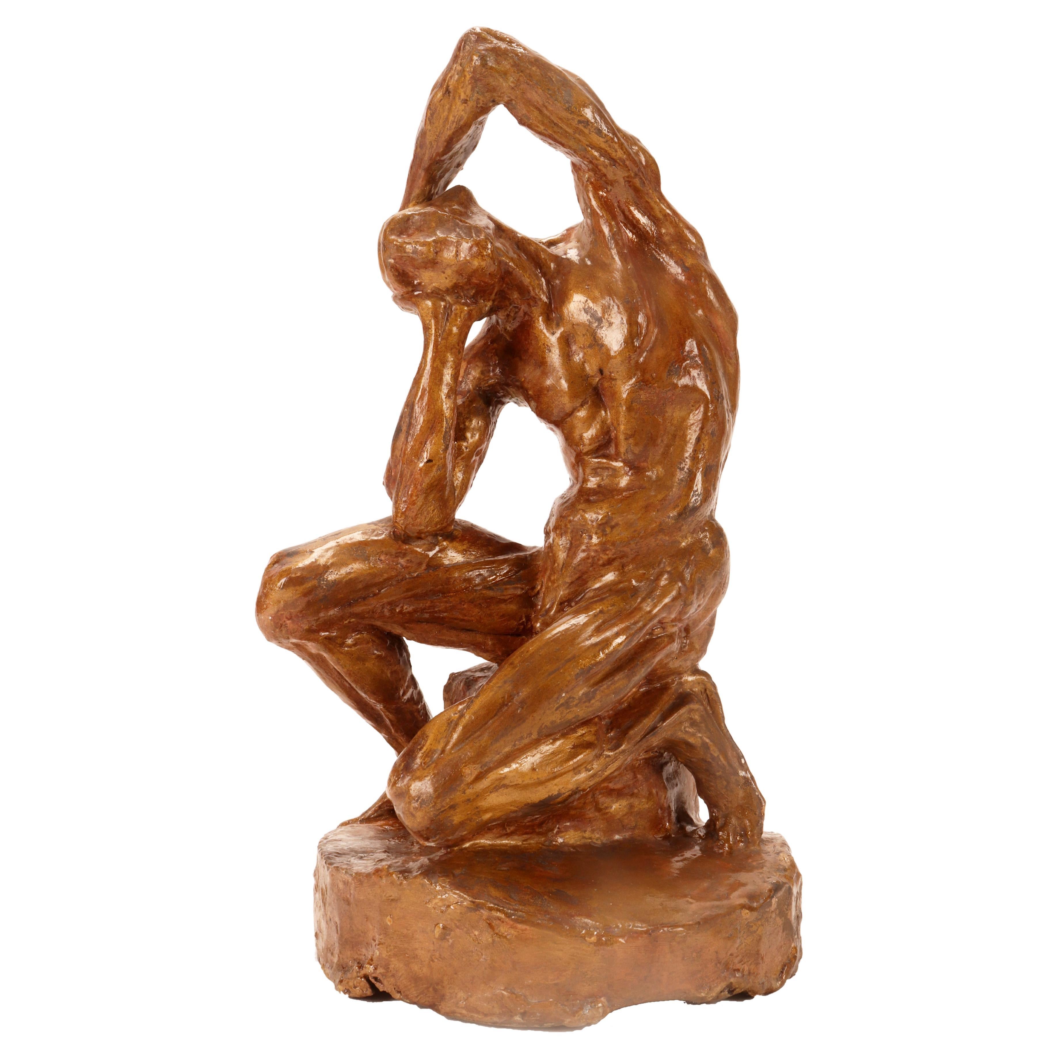 An anatomical sculpture, depicting a flayed man, France circa 1860. For Sale