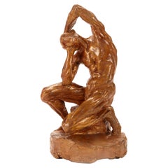 Anatomische Skulptur, die einen gehäuteten Mann darstellt, Frankreich um 1860.