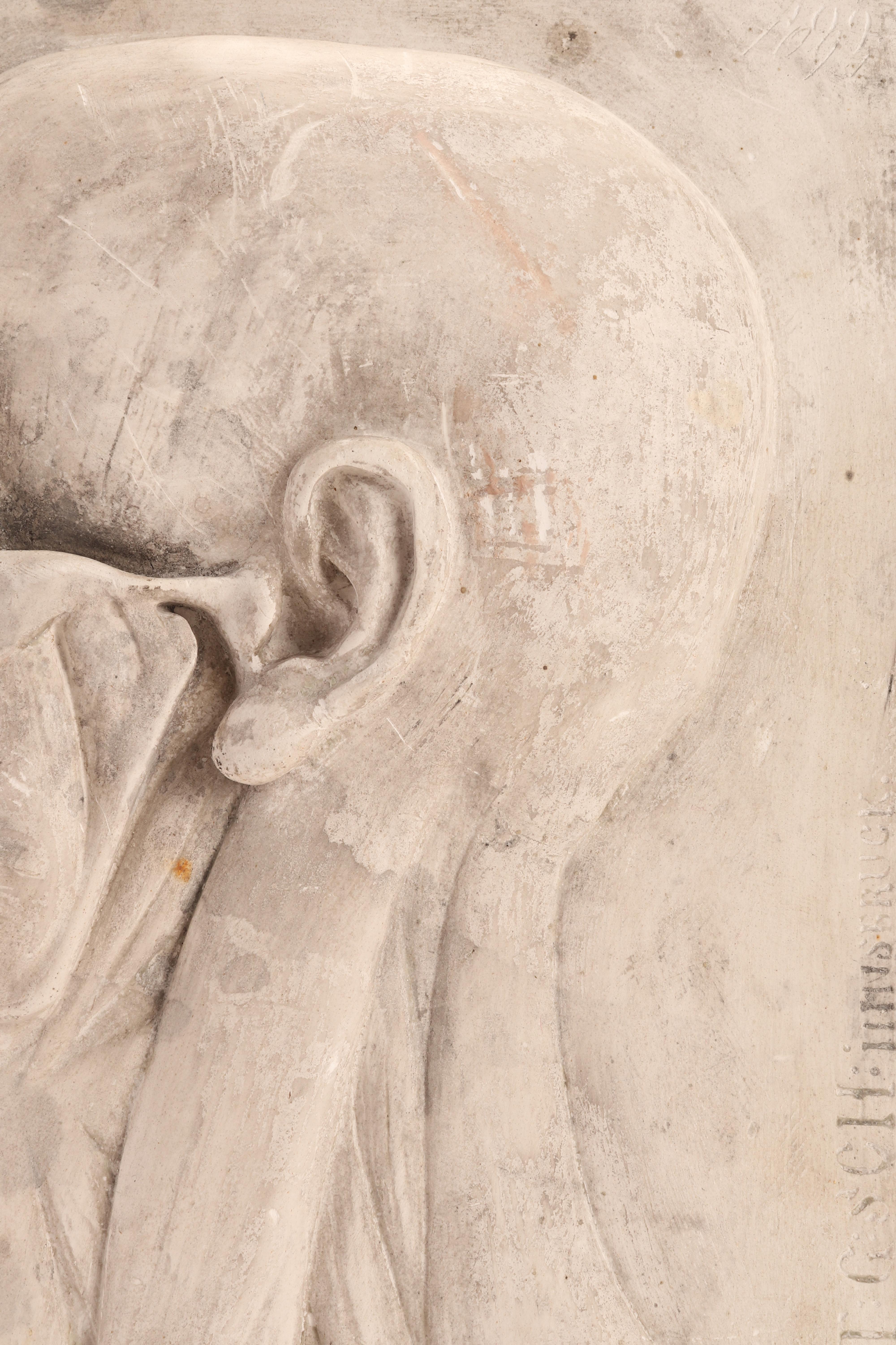 Anatomisches Modell der Kopfsektion, Italien 1870 (Gips) im Angebot