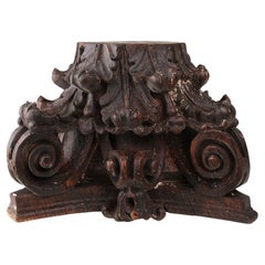An ancient hand carved Corinthian column capital, France, 18th century