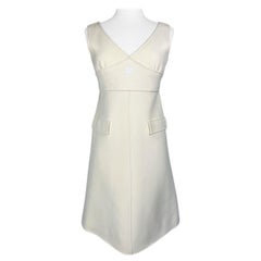 An André Courrèges Couture Future beige jersey mini dress - French Circa 1970