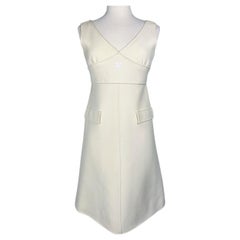 An André Courrèges Couture Future beige jersey mini dress - French Circa 1970