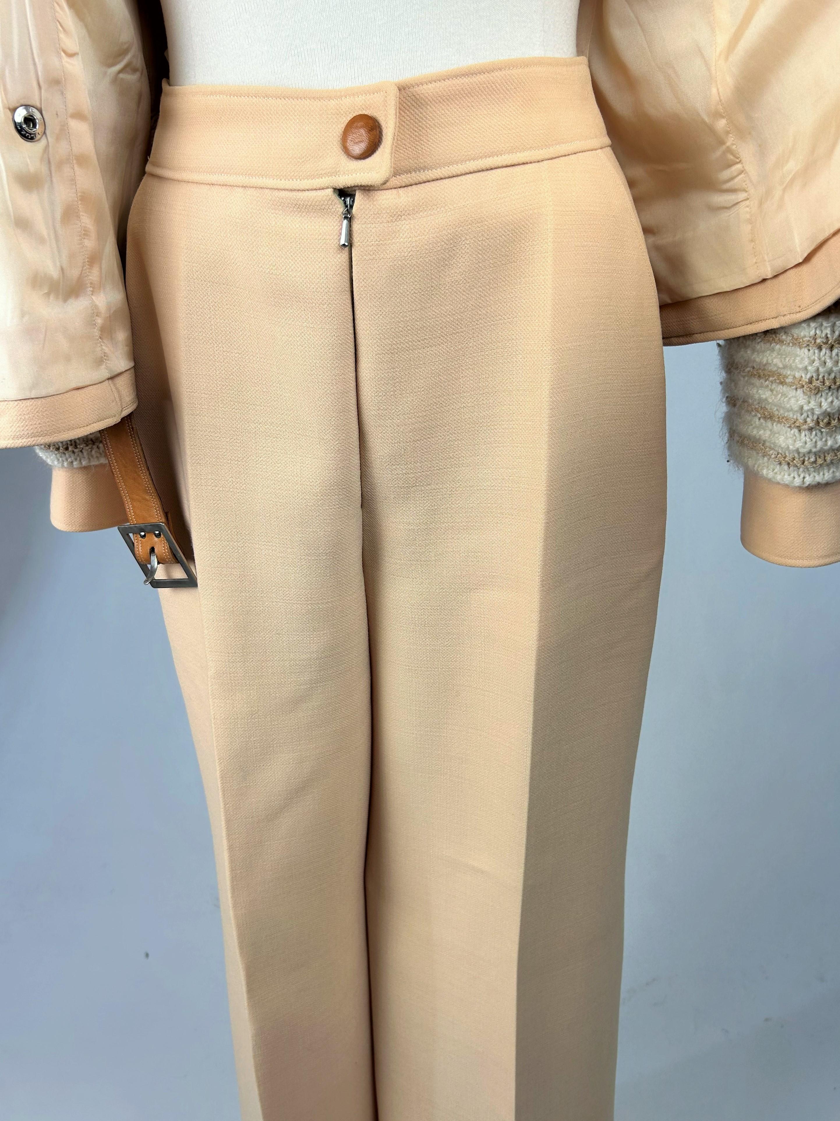 An André Courrèges Couture Future jersey and mohair trouser suit Circa 1975 8