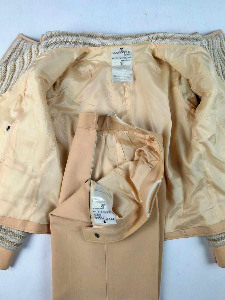 An André Courrèges Couture Future jersey and mohair trouser suit Circa 1975 11