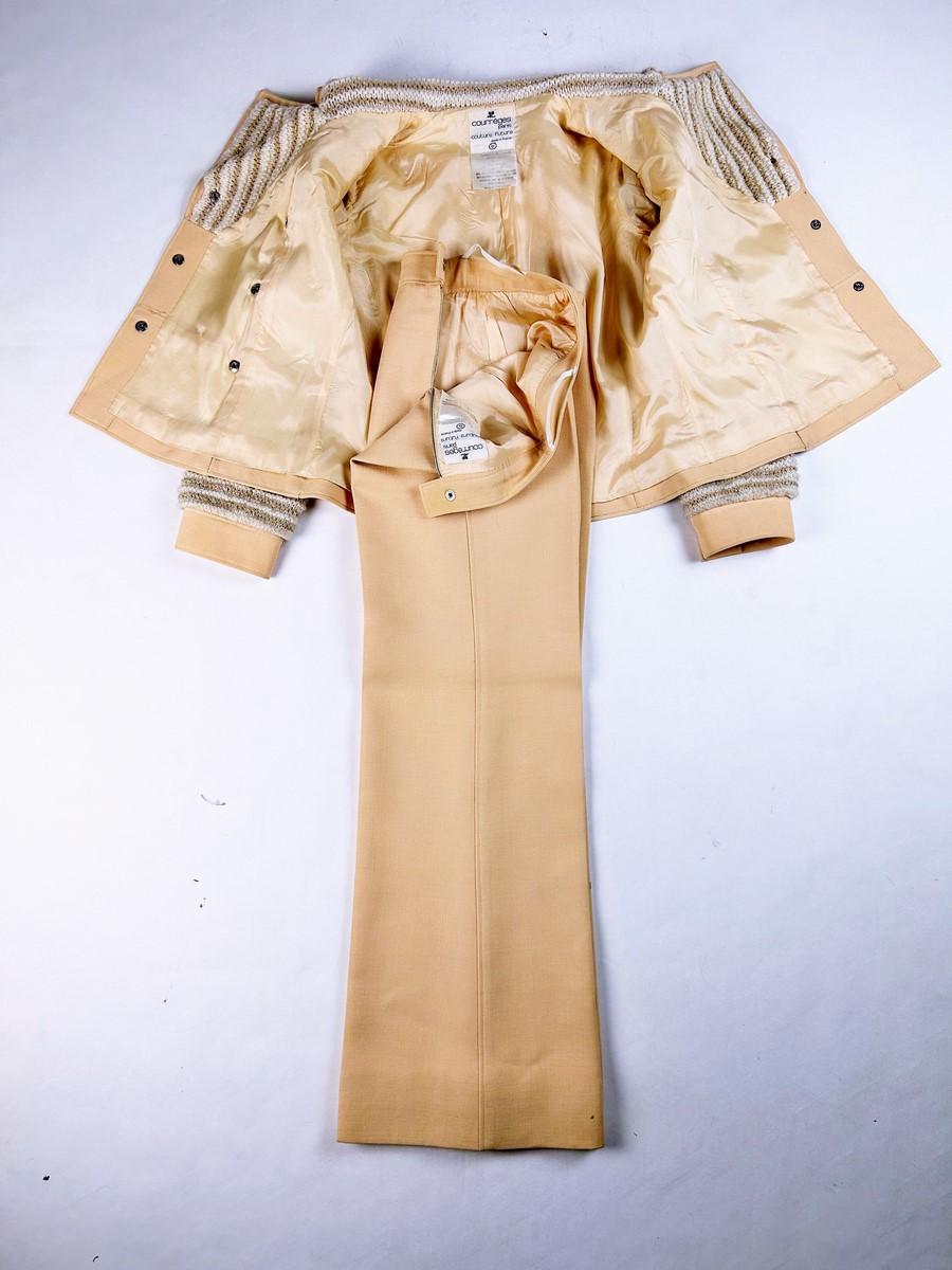 An André Courrèges Couture Future jersey and mohair trouser suit Circa 1975 12