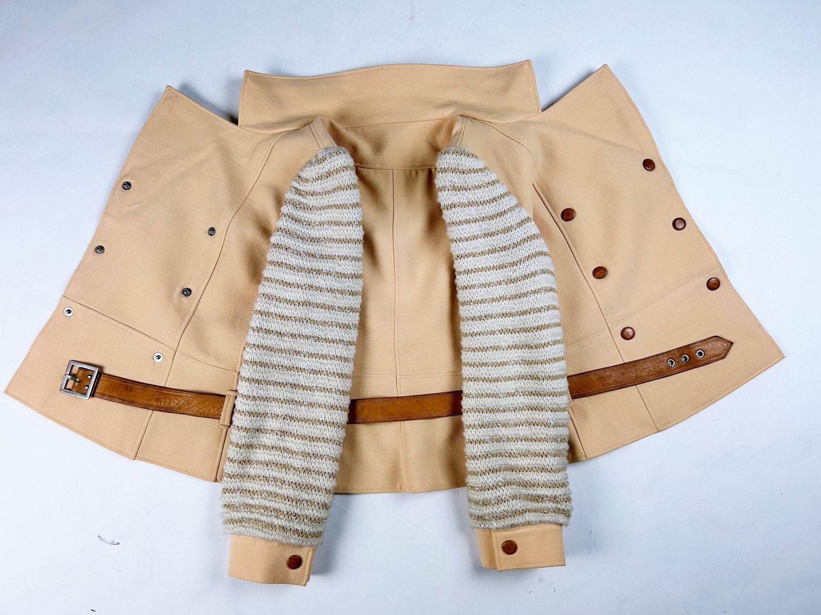 An André Courrèges Couture Future jersey and mohair trouser suit Circa 1975 14