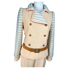 An André Courrèges Couture Future jersey and mohair trouser suit Circa 1975