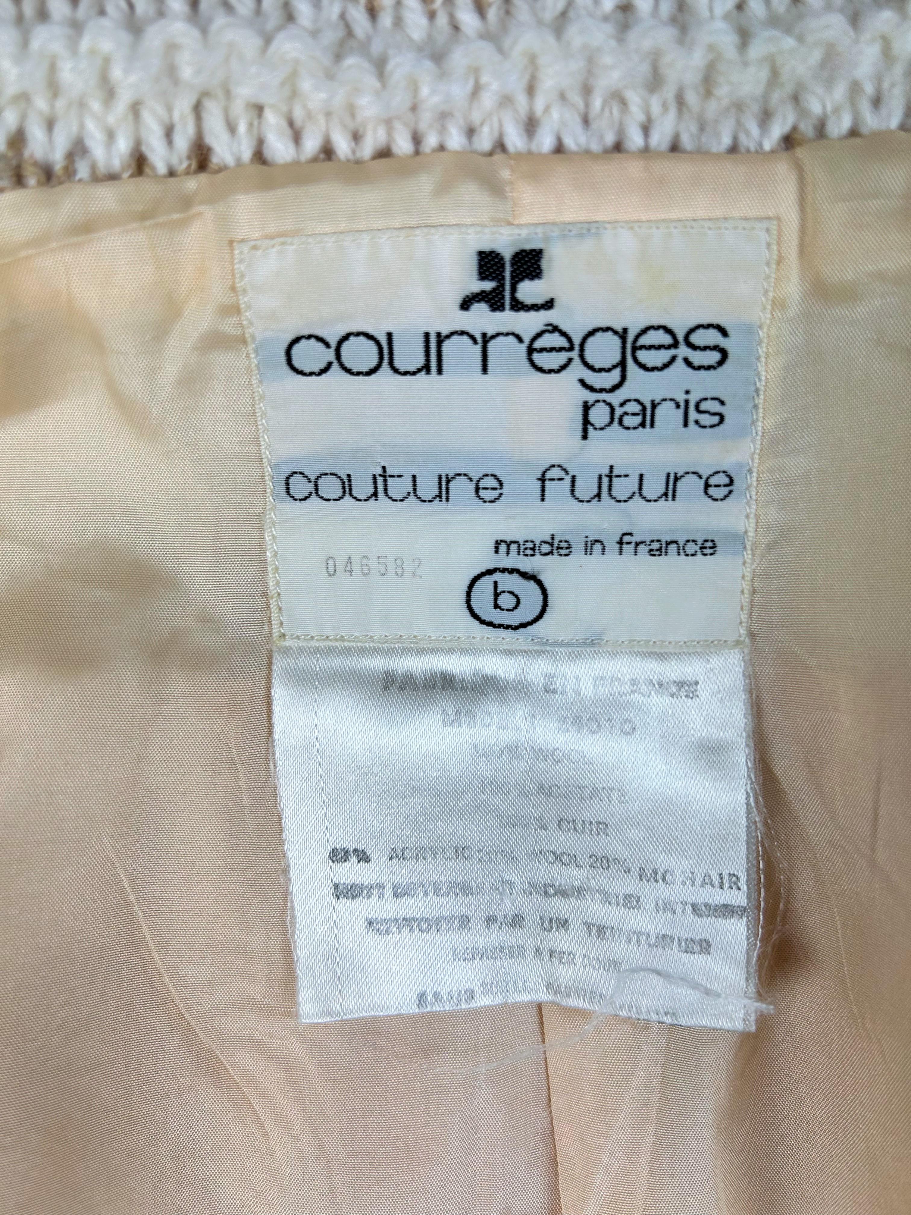 An André Courrèges Couture Future jersey and mohair trouser suit Circa 1975 In Good Condition In Toulon, FR