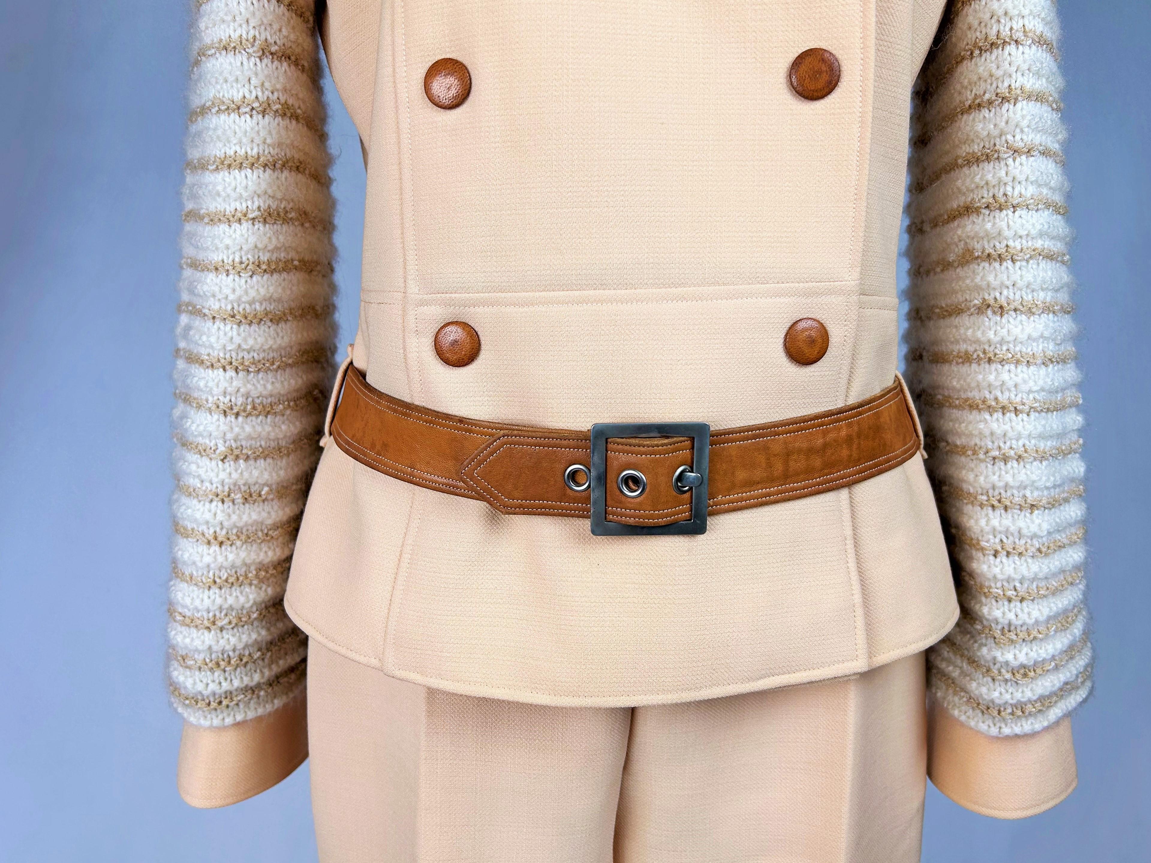 An André Courrèges Couture Future jersey and mohair trouser suit Circa 1975 1
