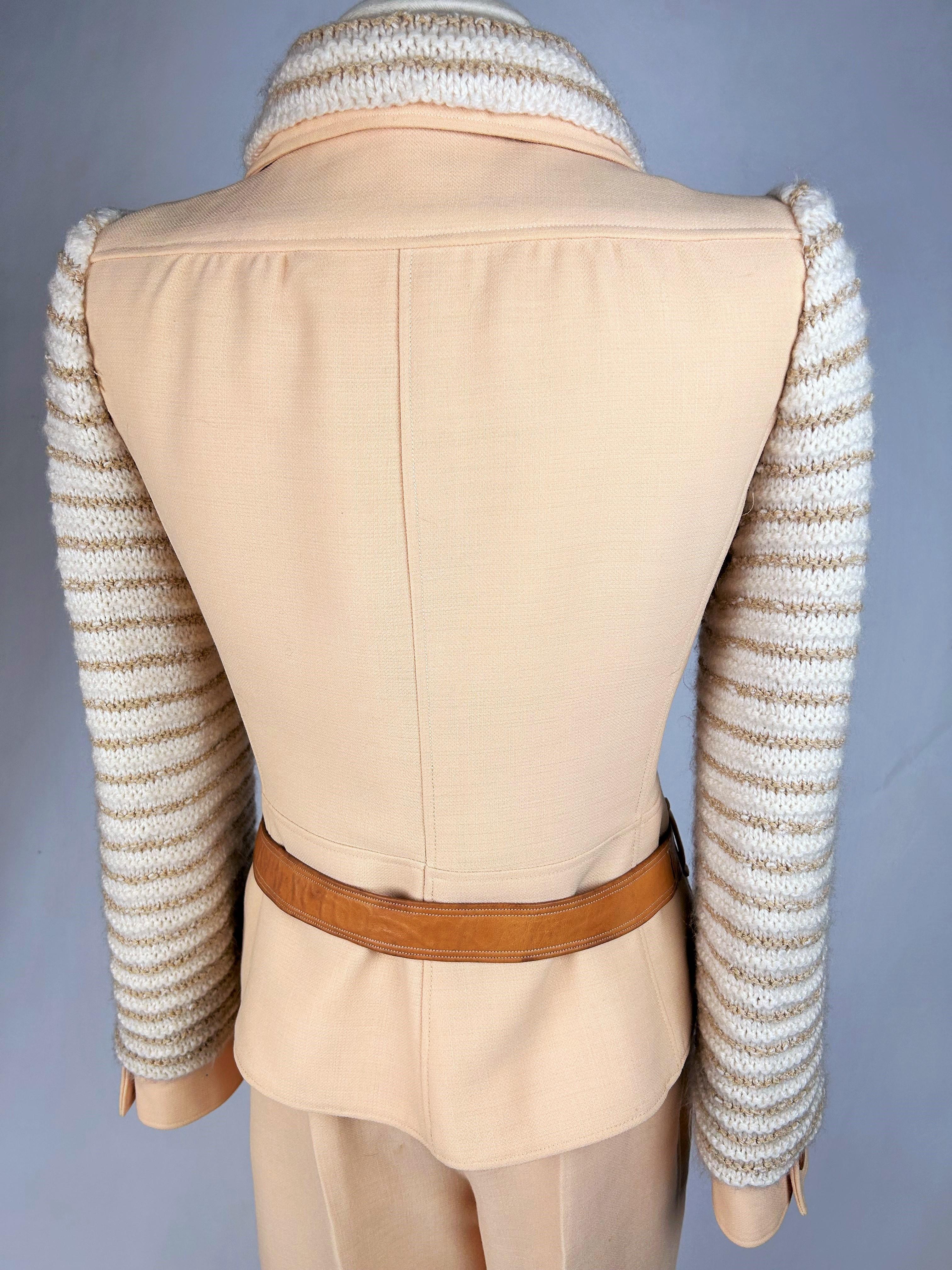 An André Courrèges Couture Future jersey and mohair trouser suit Circa 1975 5