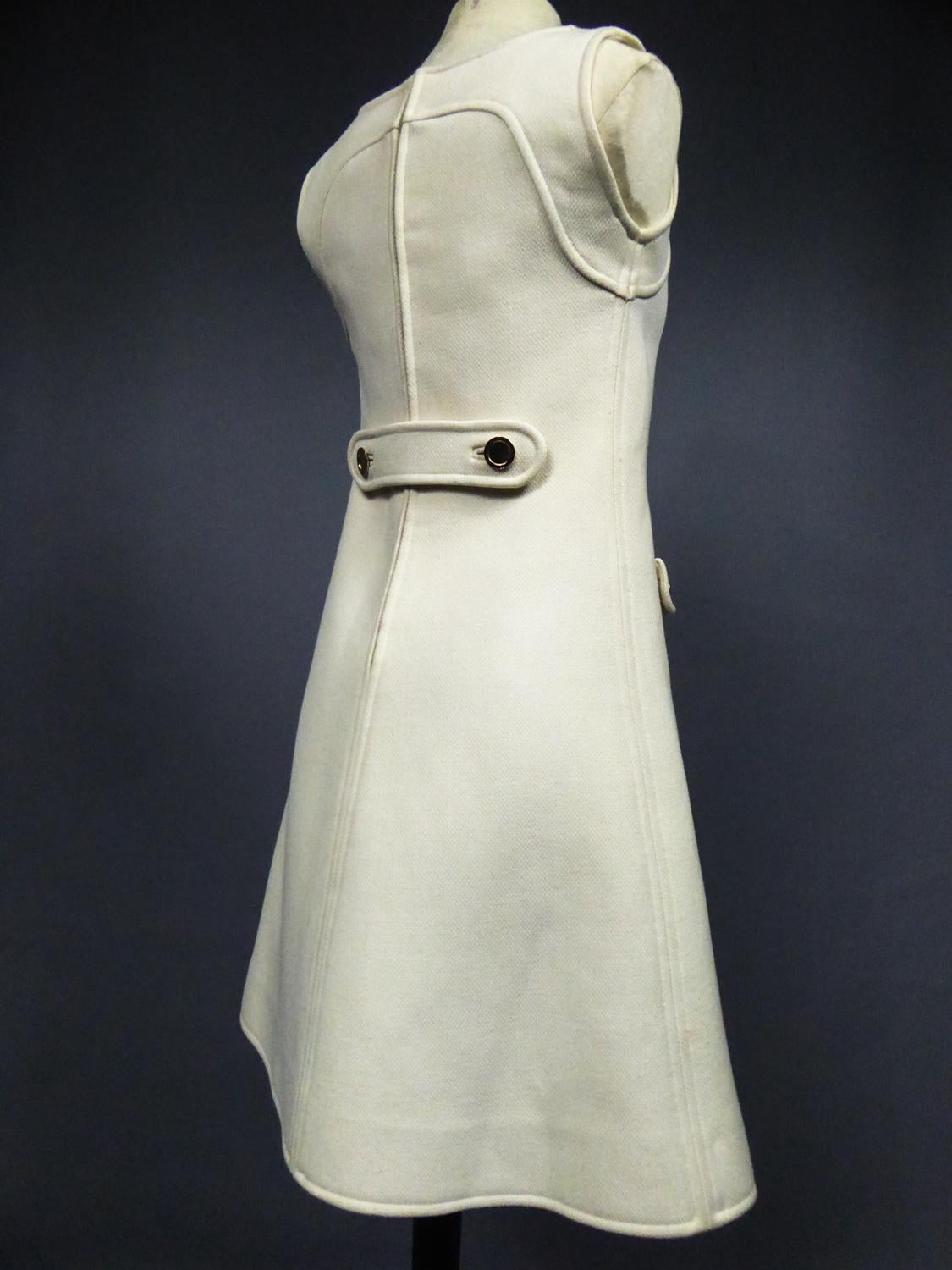 An André Courrèges Haute Couture Chasuble Mini Dress Circa 1968 3