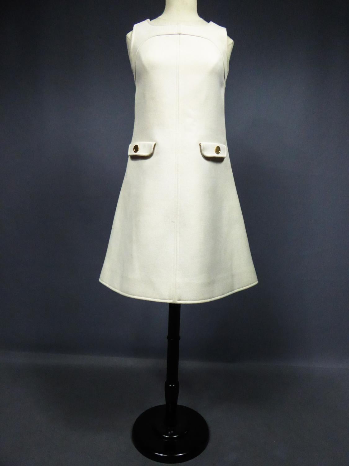 Gray An André Courrèges Haute Couture Chasuble Mini Dress Circa 1968