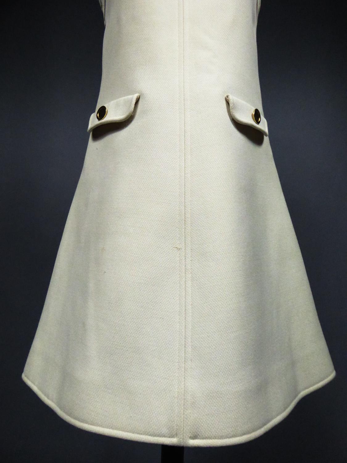 An André Courrèges Haute Couture Chasuble Mini Dress Circa 1968 In Good Condition In Toulon, FR